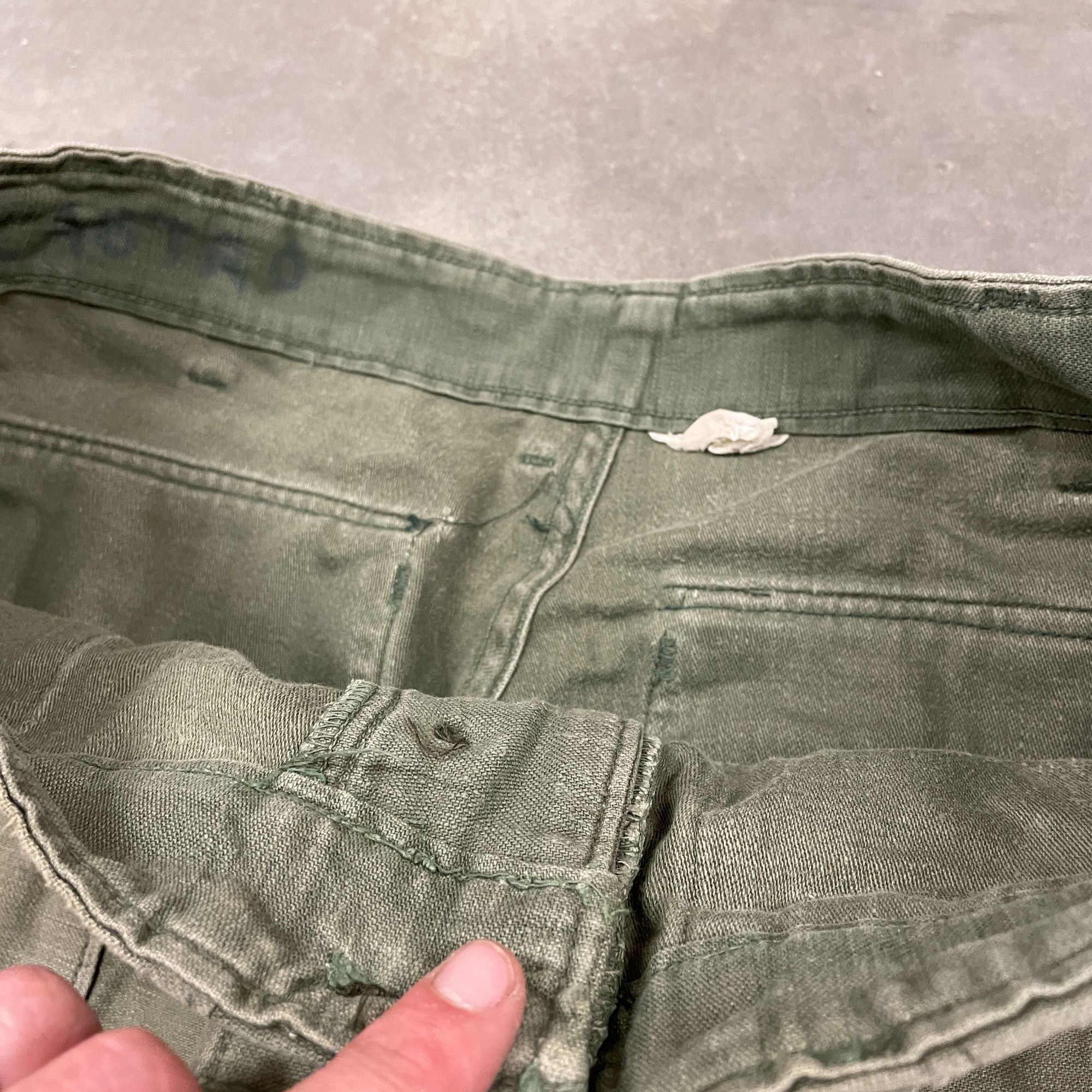 Vintage 60s Vietnam War Era OG 107 Cotton Trousers Nice Olive Gr Size US 33 - 7 Thumbnail