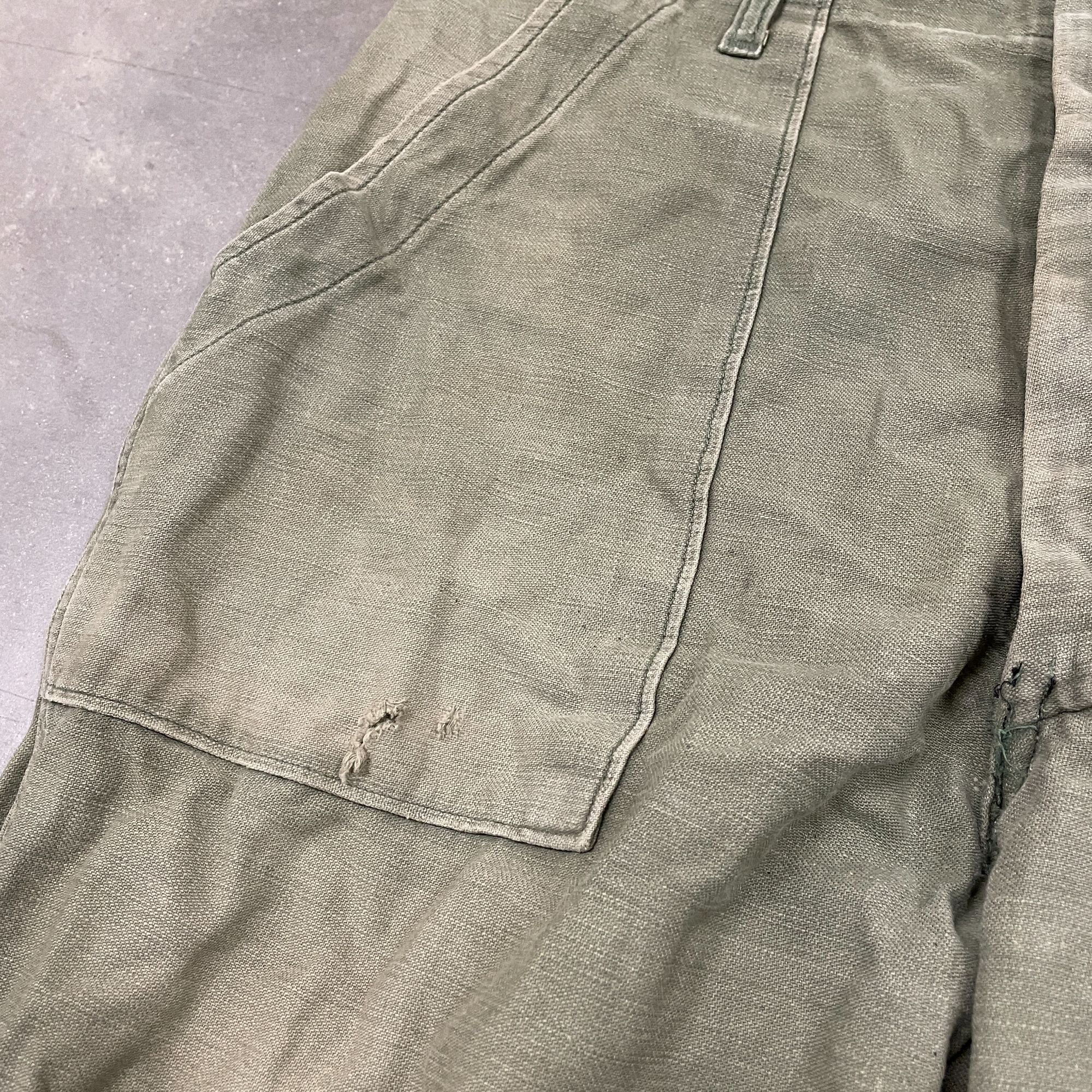 Vintage 60s Vietnam War Era OG 107 Cotton Trousers Nice Olive Gr Size US 33 - 5 Thumbnail