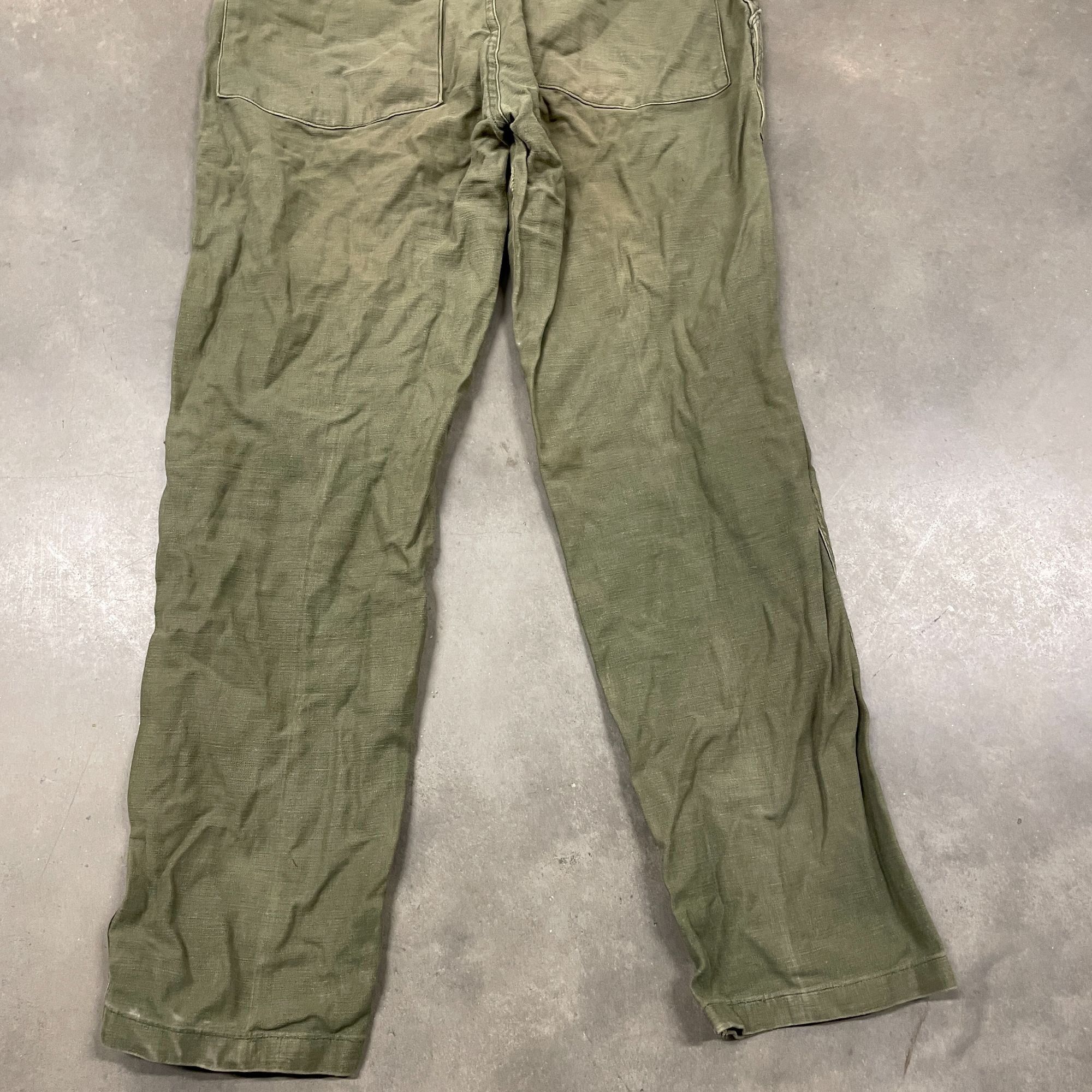 Vintage 60s Vietnam War Era OG 107 Cotton Trousers Nice Olive Gr Size US 33 - 11 Thumbnail
