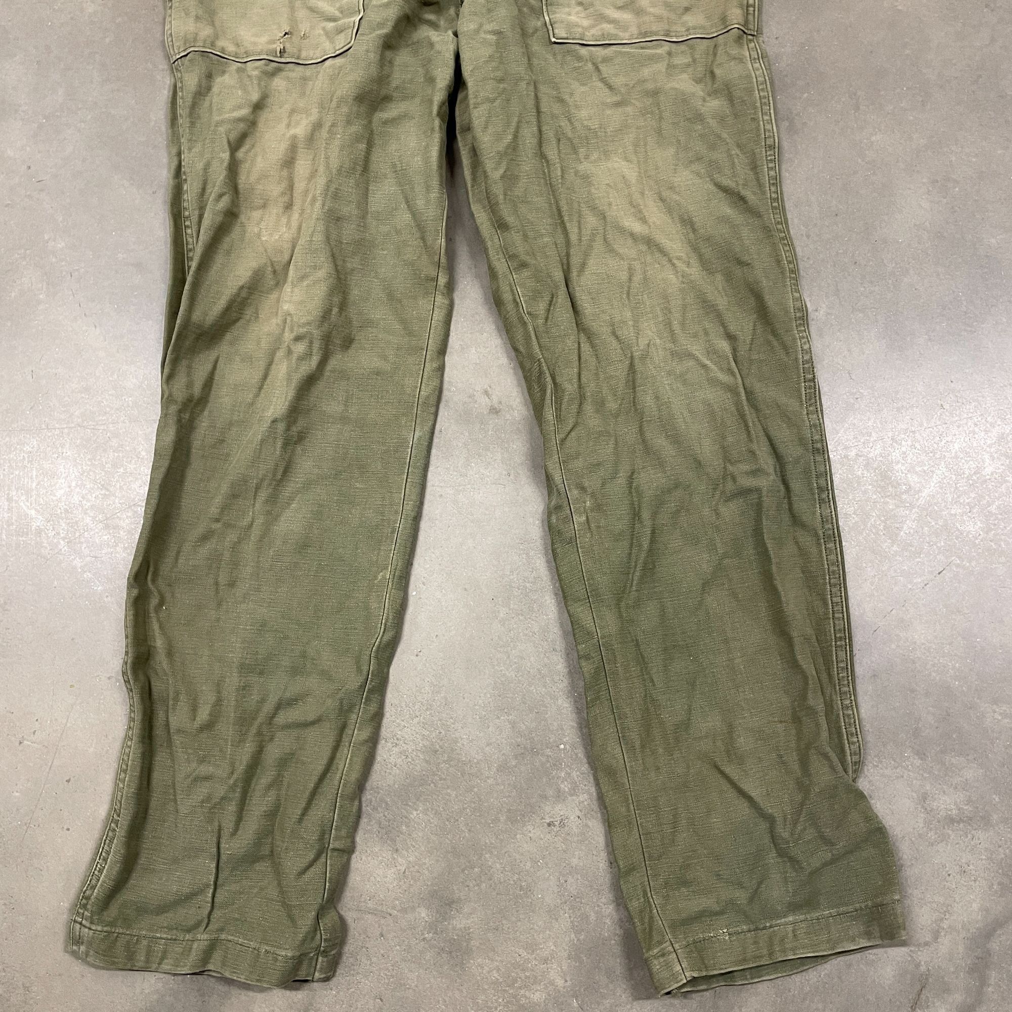 Vintage 60s Vietnam War Era OG 107 Cotton Trousers Nice Olive Gr Size US 33 - 4 Thumbnail