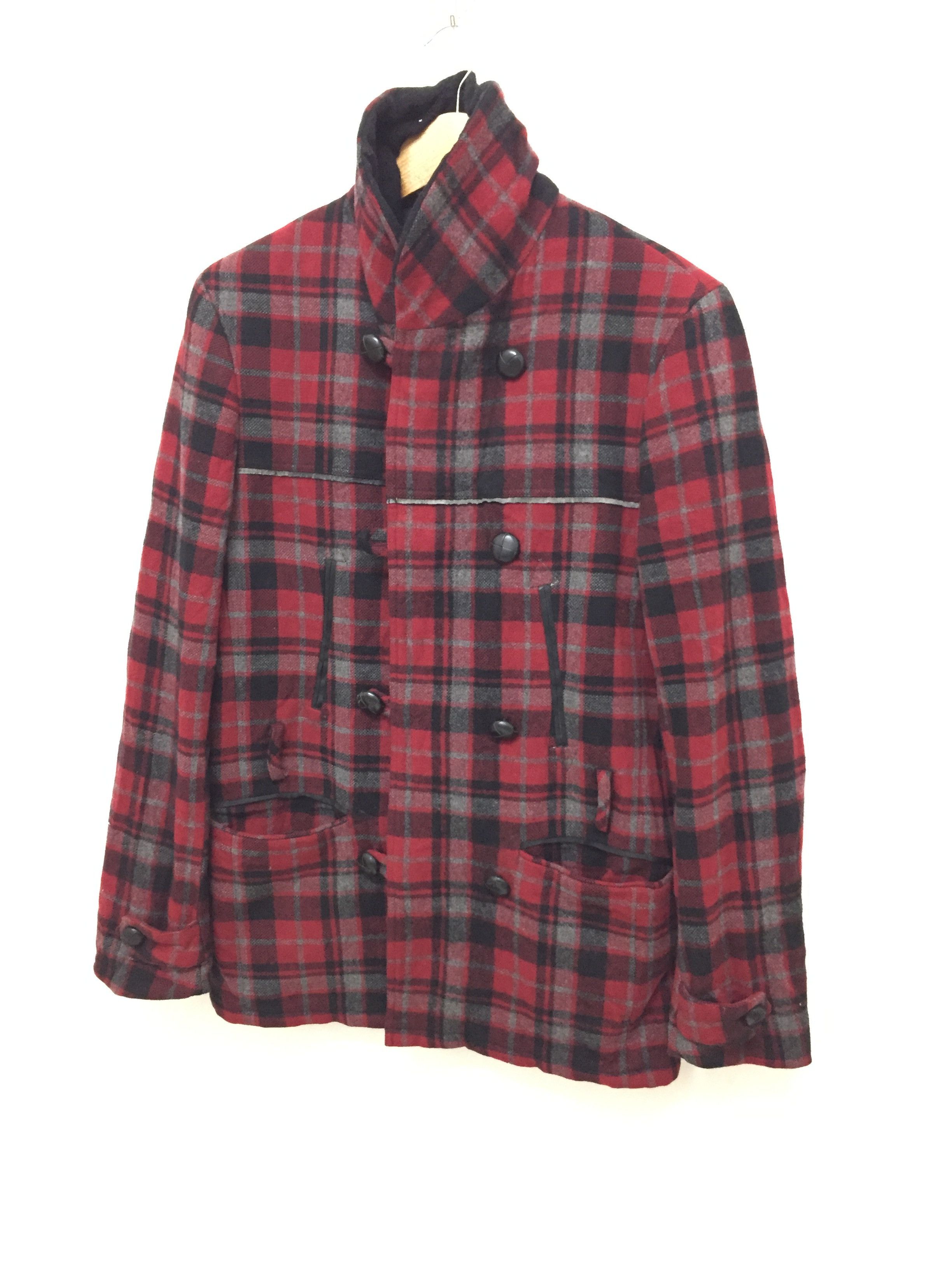 Kris Van Assche Kris Van Assche Tartan Asymmetrical Wool Jacket Dior Size US M / EU 48-50 / 2 - 2 Thumbnail