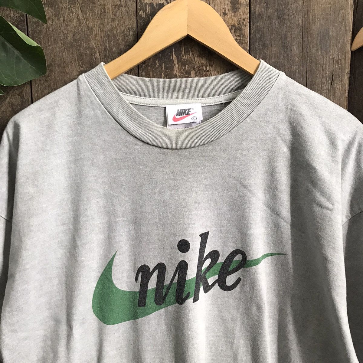 Nike × Vintage Vintage 90’s Nike Script Swoosh Tee Size US XL / EU 56 / 4 - 2 Thumbnail