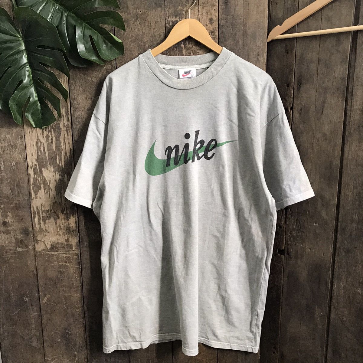 Nike × Vintage Vintage 90’s Nike Script Swoosh Tee Size US XL / EU 56 / 4 - 1 Thumbnail