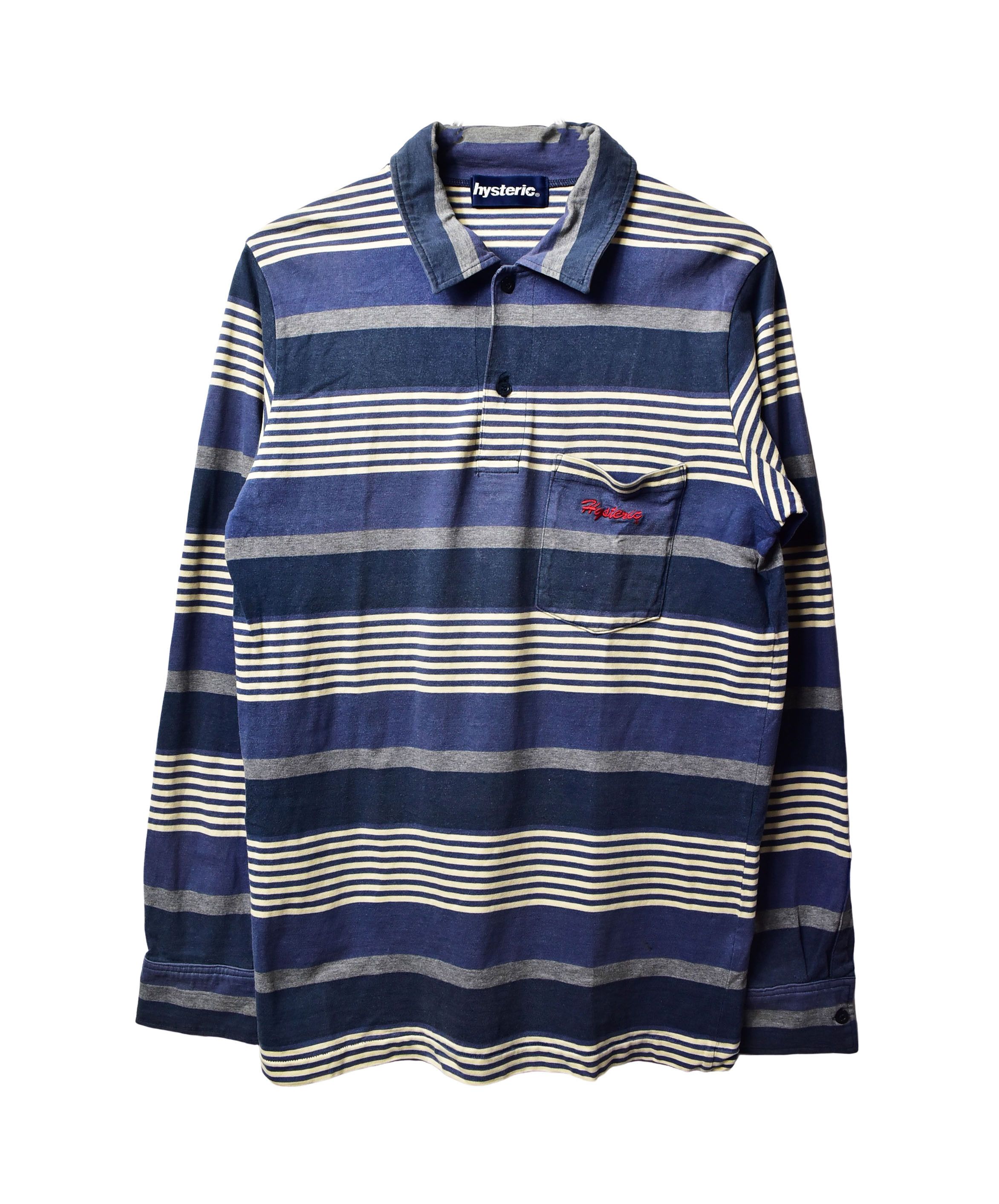 HYSTERIC GLAMOUR/stripe polo shirt/14595 - 0706 40.35