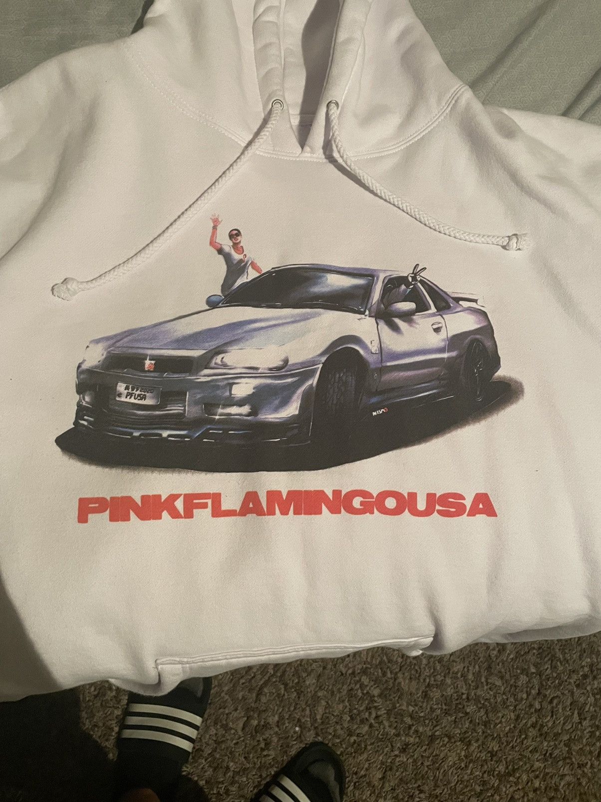 Streetwear PINKFLAMINGOUSA White Hoodie | Grailed