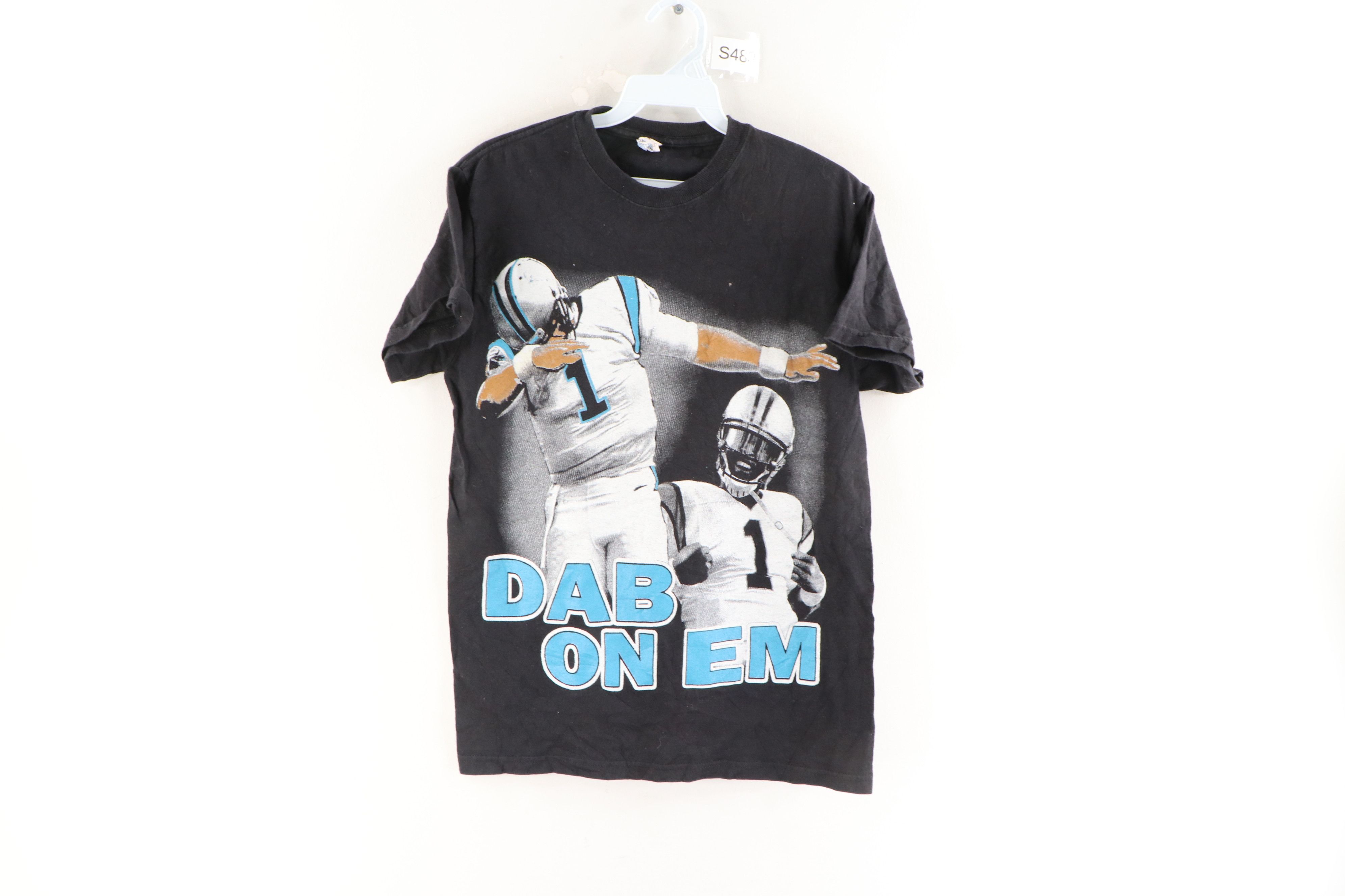 Men Cam Newton Dab on Em Vintage Silhouette America T-shirt Top