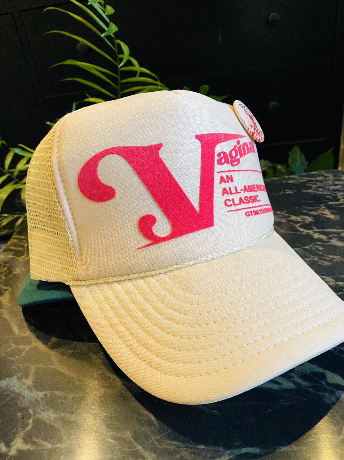 Vagina Classic Logo LX Trucker in Cream