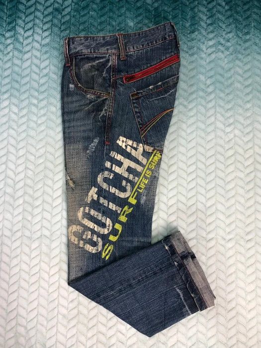 Gotcha × Vintage Special Design Gotcha Surf Style Distress Jeans Size US 32 / EU 48 - 1 Thumbnail