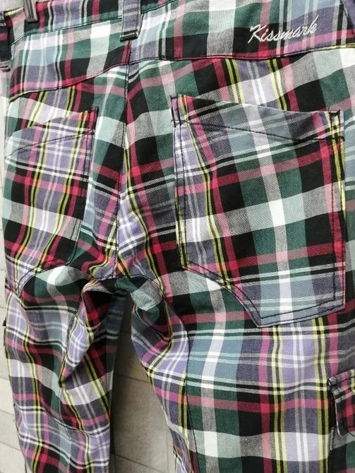 Designer × Japanese Brand 💥KISS MARK Golf Cargo Multicolor Funky Tartan Pants Size US 33 - 6 Thumbnail