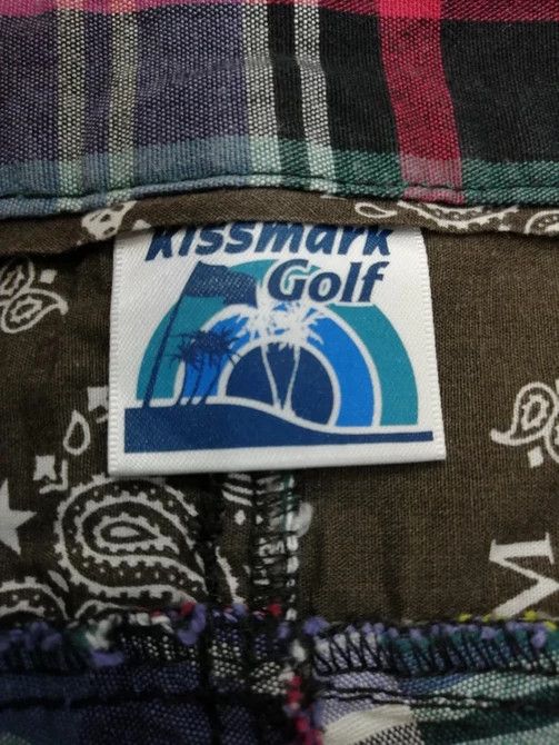 Designer × Japanese Brand 💥KISS MARK Golf Cargo Multicolor Funky Tartan Pants Size US 33 - 7 Thumbnail