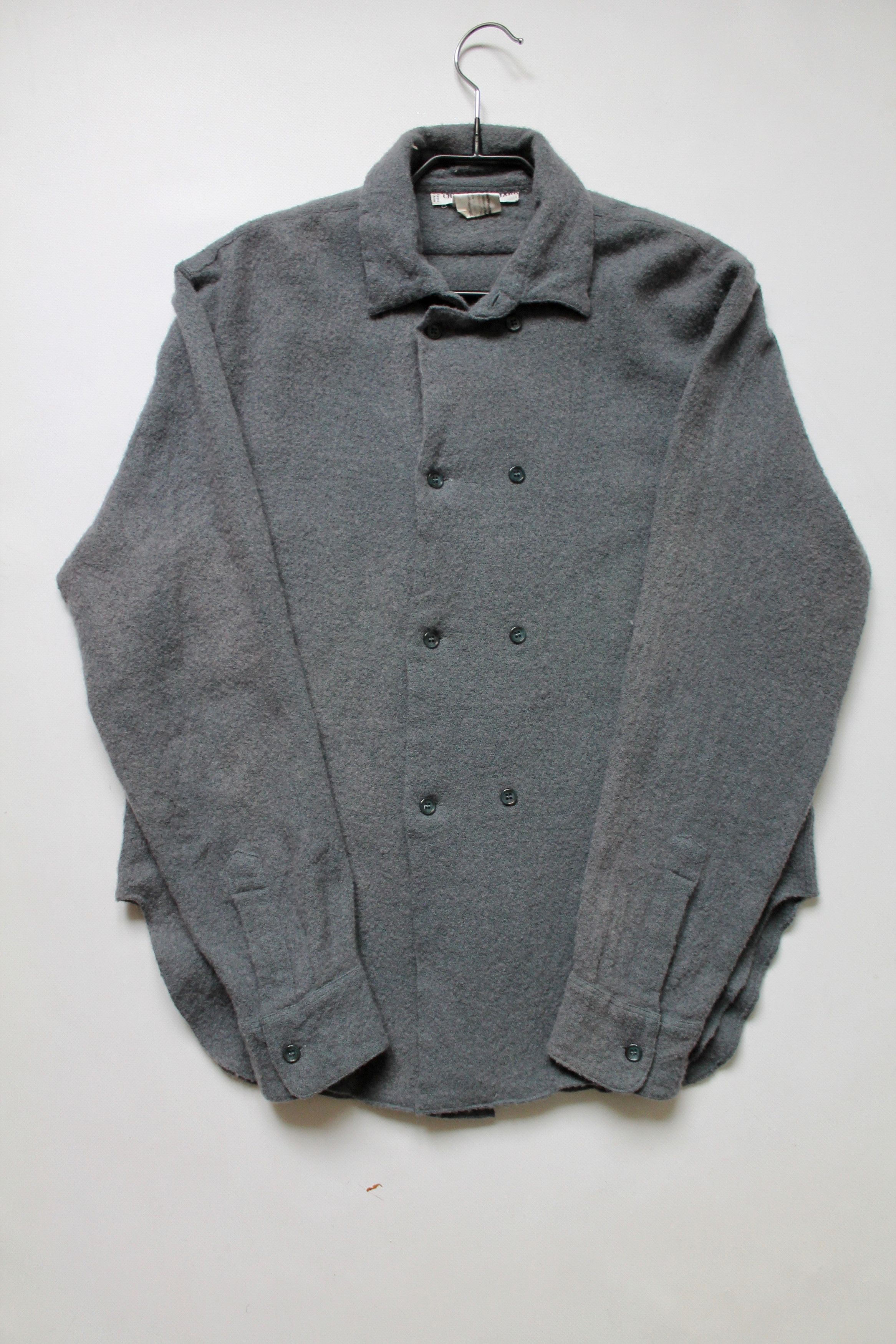 Vintage Christian Aujard Paris France Wool Blend Shirt Gray Size US S / EU 44-46 / 1 - 1 Thumbnail