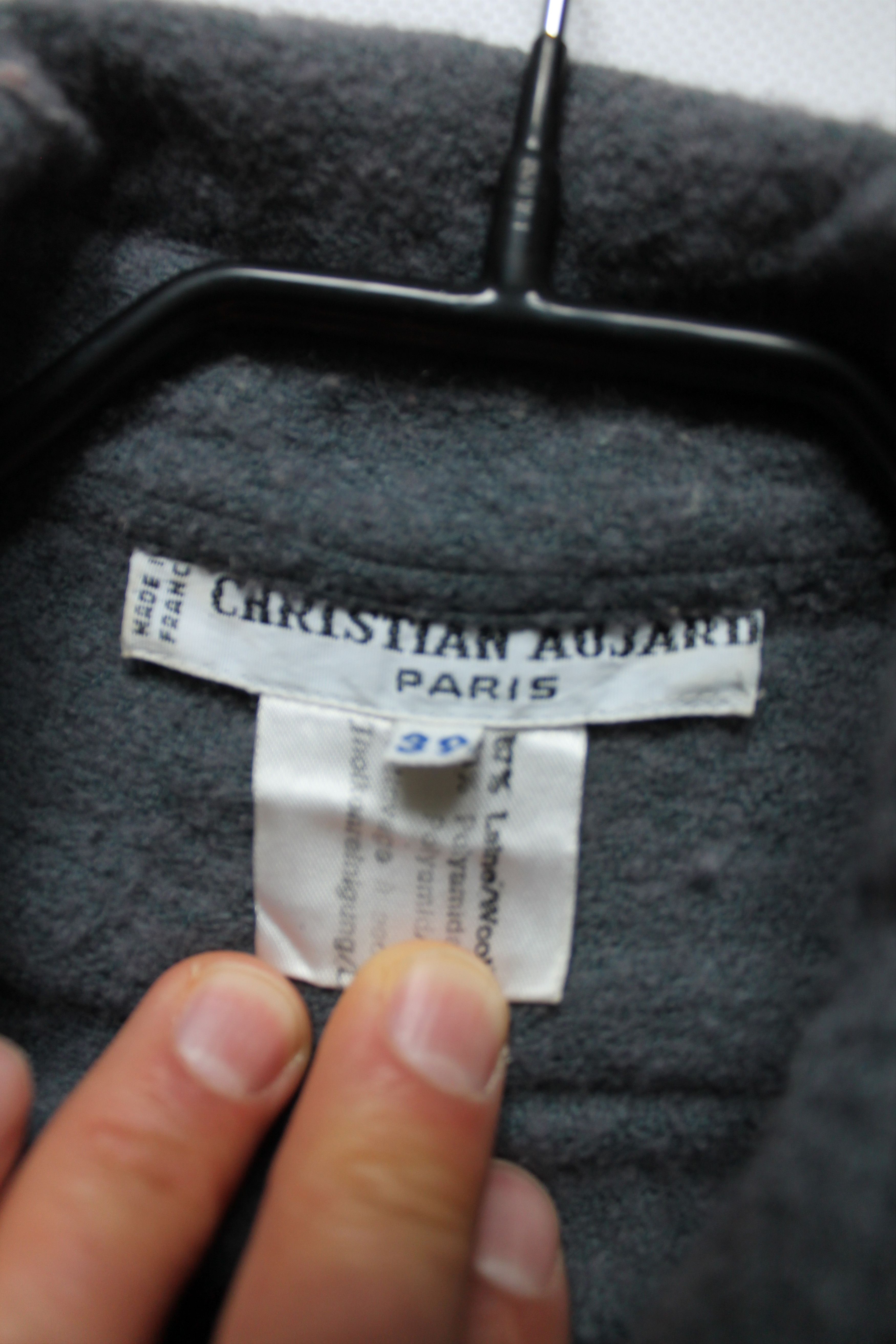 Vintage Christian Aujard Paris France Wool Blend Shirt Gray Size US S / EU 44-46 / 1 - 6 Thumbnail