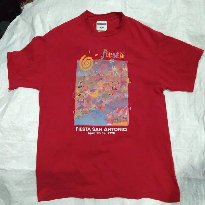 image of Made In USA x Vintage Final Price 90's Fiesta San Antonio 1998 in Faded Red, Men's (Size Medium)