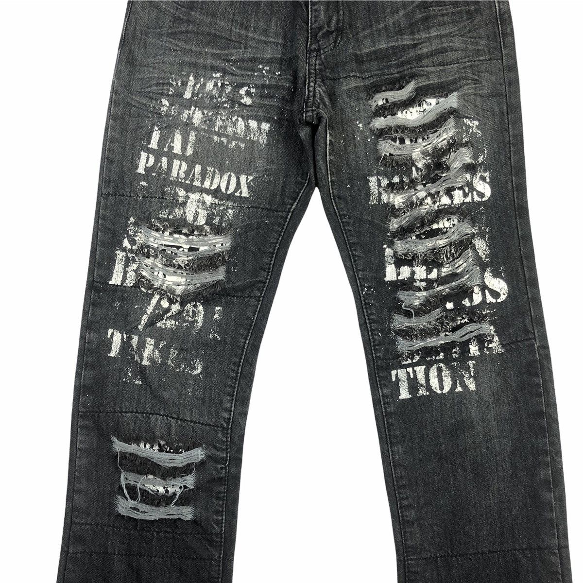 BERNINGS SHO Bernings Sho Distressed Anarchy Poem Denim Size US 32 / EU 48 - 4 Thumbnail