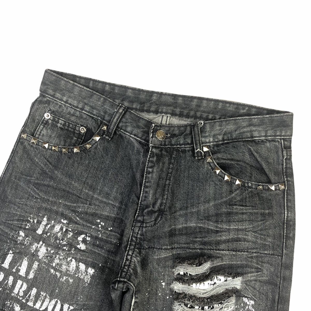BERNINGS SHO Bernings Sho Distressed Anarchy Poem Denim Size US 32 / EU 48 - 5 Thumbnail