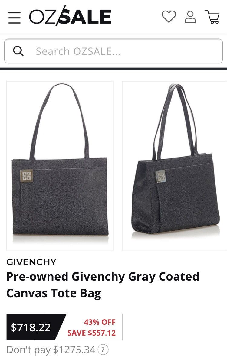 Givenchy Givenchy Gray Coated Canvas Tote Bag Size ONE SIZE - 21 Thumbnail