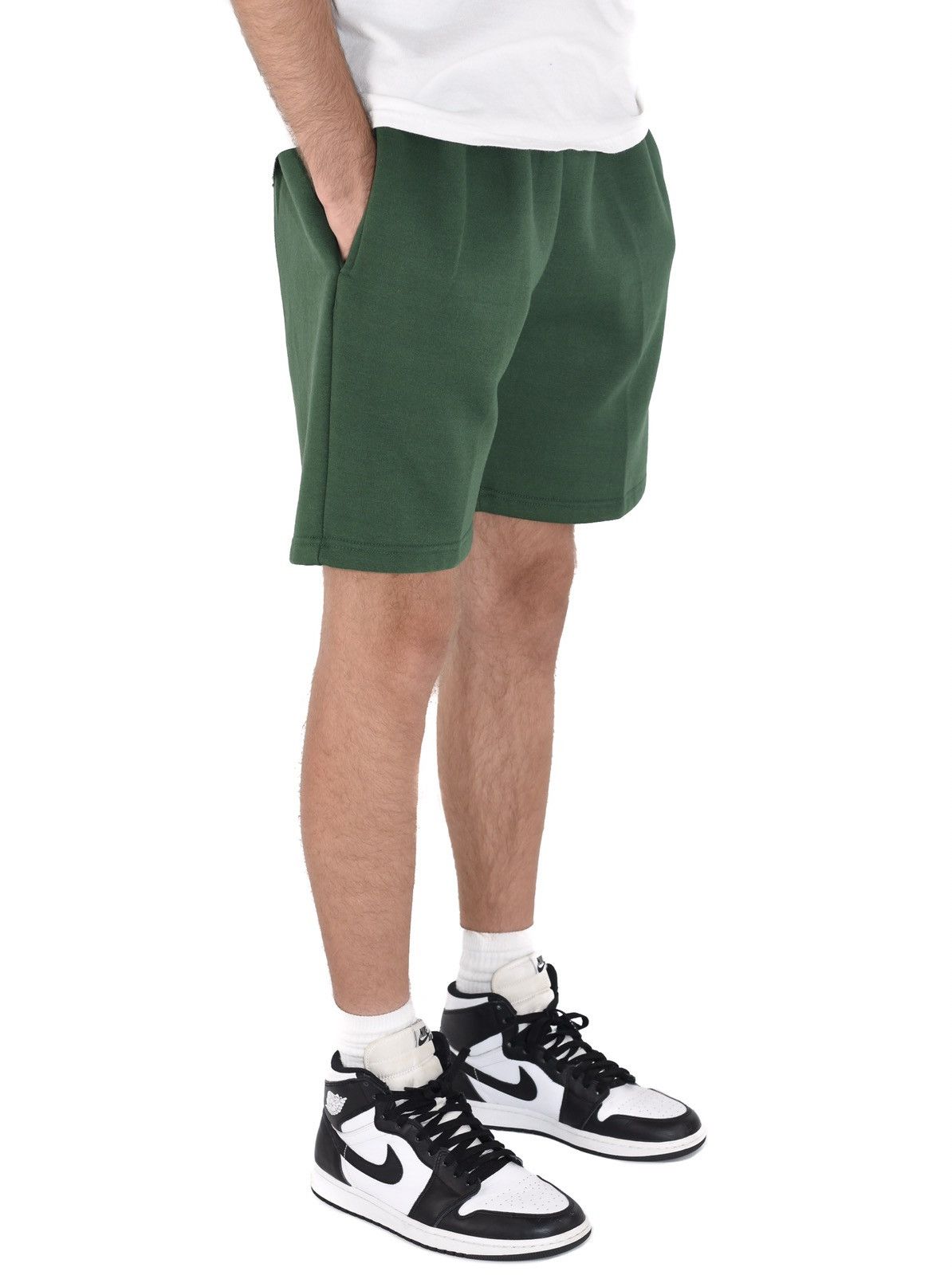 Japanese Brand Fleece Sweat Shorts Forest Green S Size US 28 / EU 44 - 4 Thumbnail