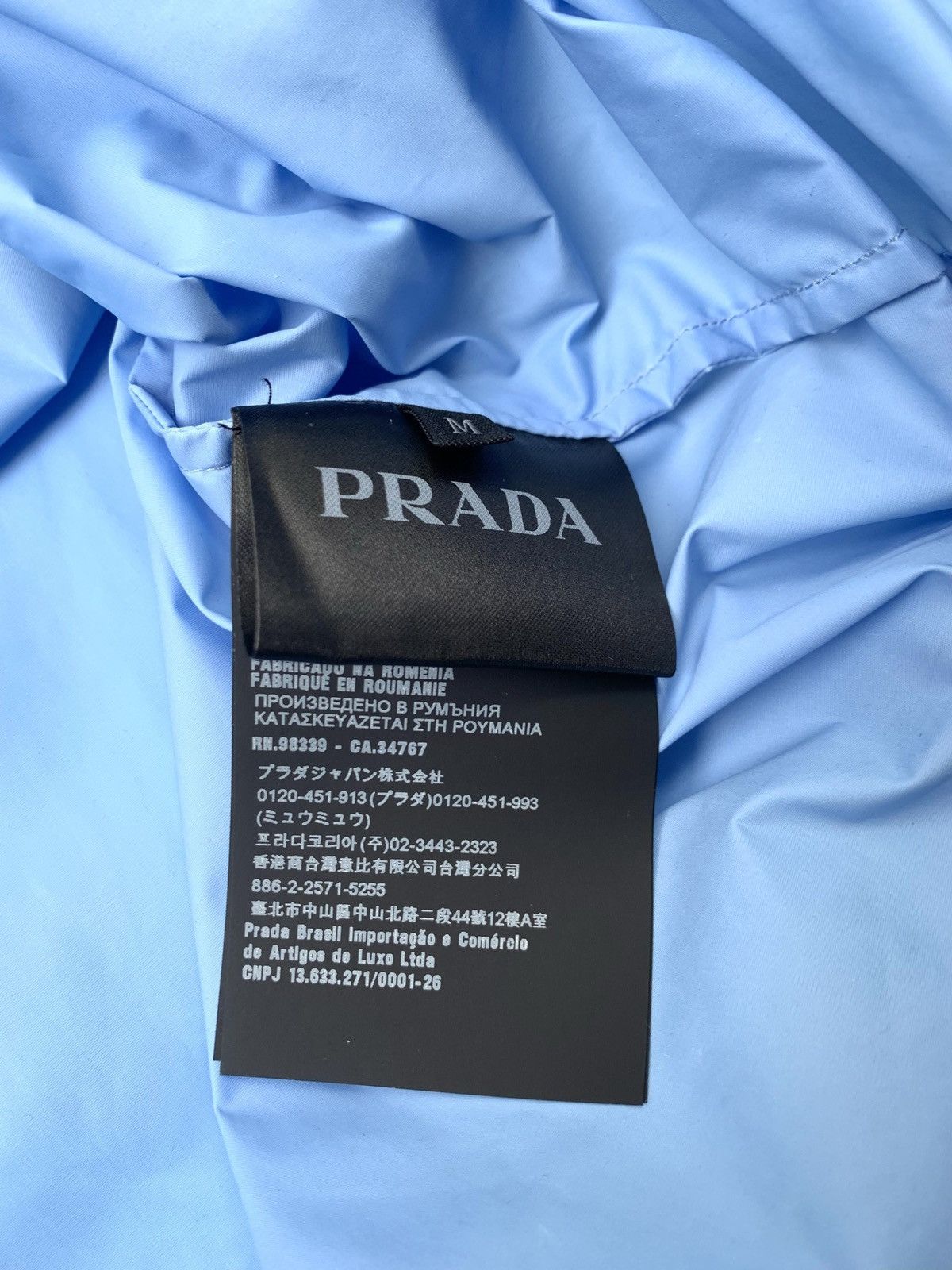 Prada PRADA blue snap button shirt sleeved nylon shirt - M/L Size US L / EU 52-54 / 3 - 6 Thumbnail