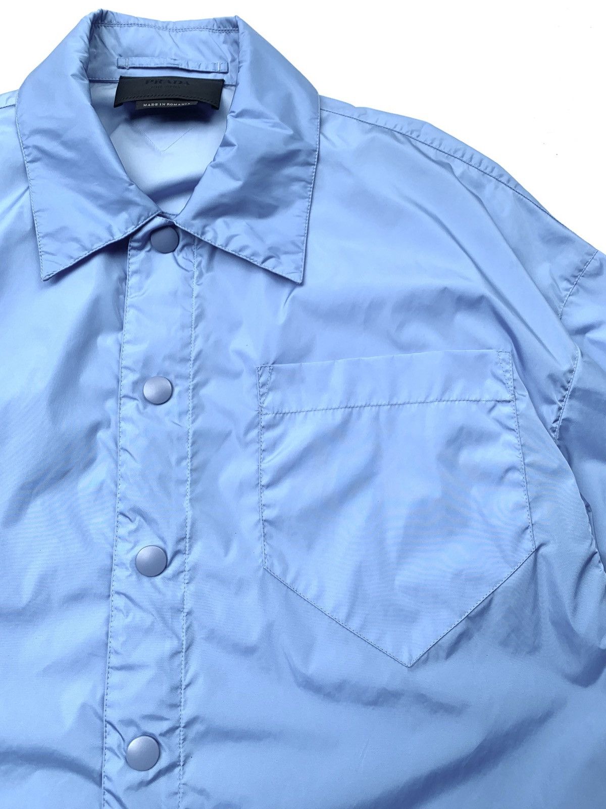 Prada PRADA blue snap button shirt sleeved nylon shirt - M/L Size US L / EU 52-54 / 3 - 2 Thumbnail