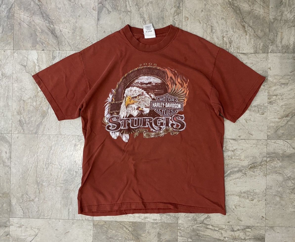 Harley Davidson Vintage 2008 Harry Davidson Black Hills Rally T-Shirt Size US L / EU 52-54 / 3 - 1 Thumbnail