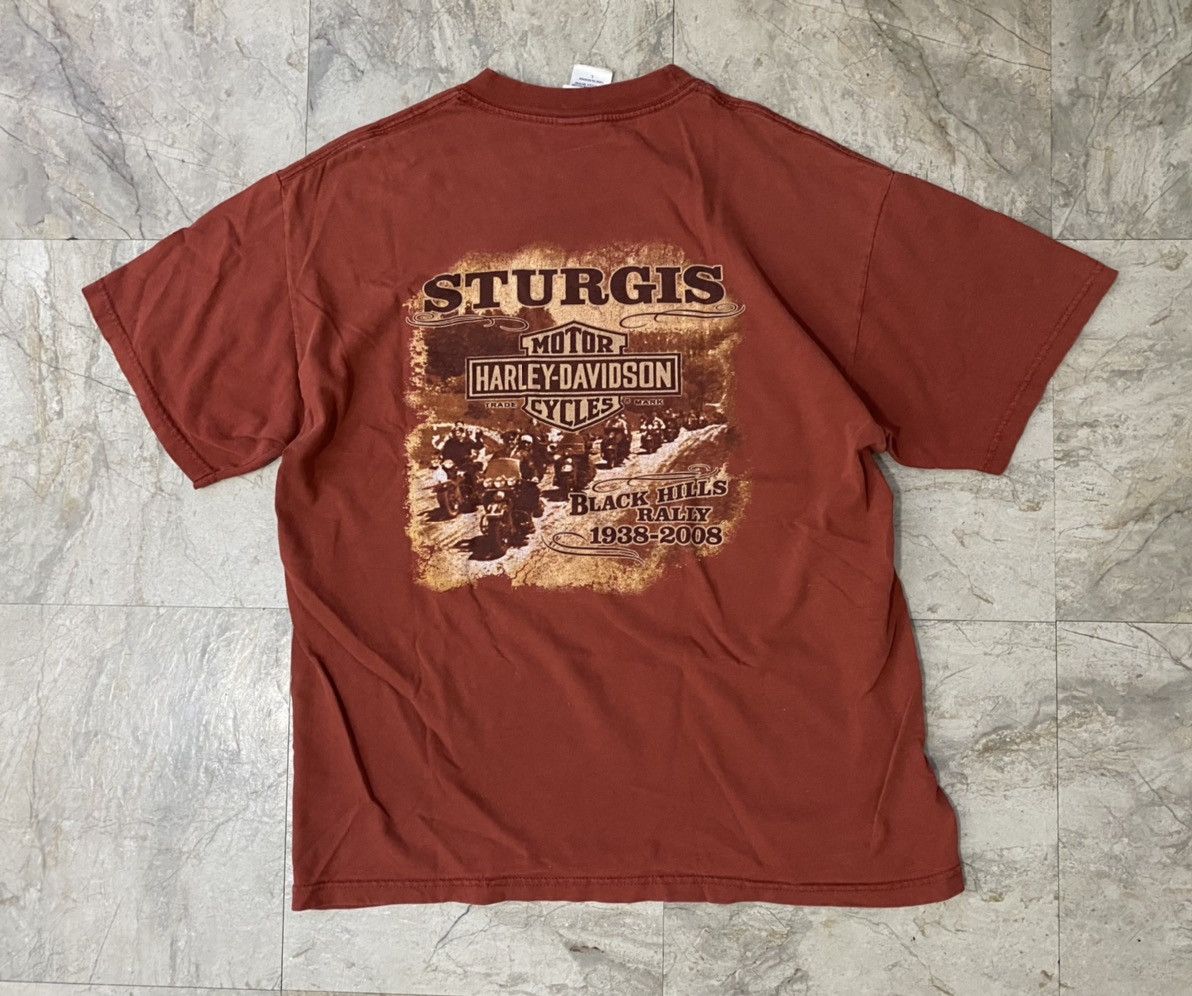Harley Davidson Vintage 2008 Harry Davidson Black Hills Rally T-Shirt Size US L / EU 52-54 / 3 - 2 Thumbnail