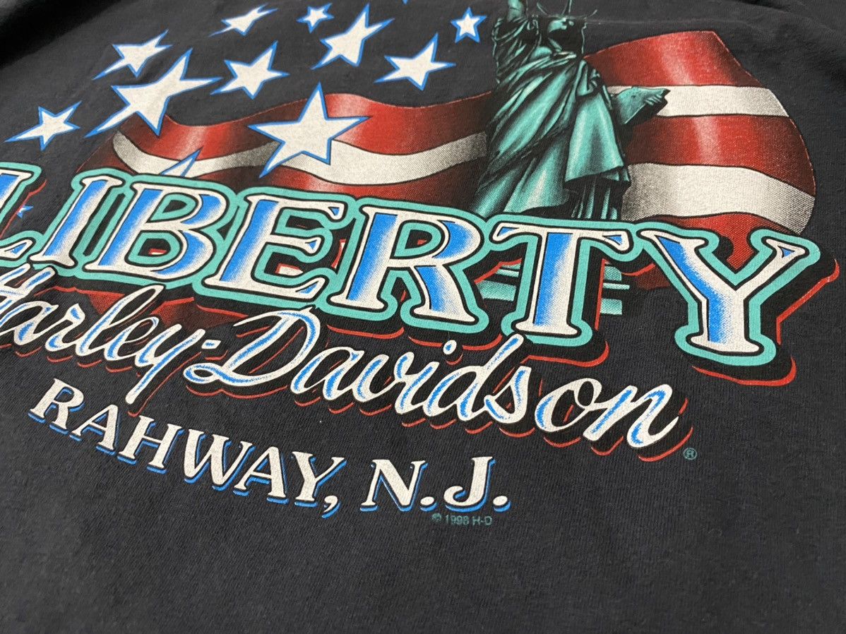 Harley Davidson Vintage 90s Statue of Liberty Harley Davidson T-Shirt Size US L / EU 52-54 / 3 - 3 Thumbnail