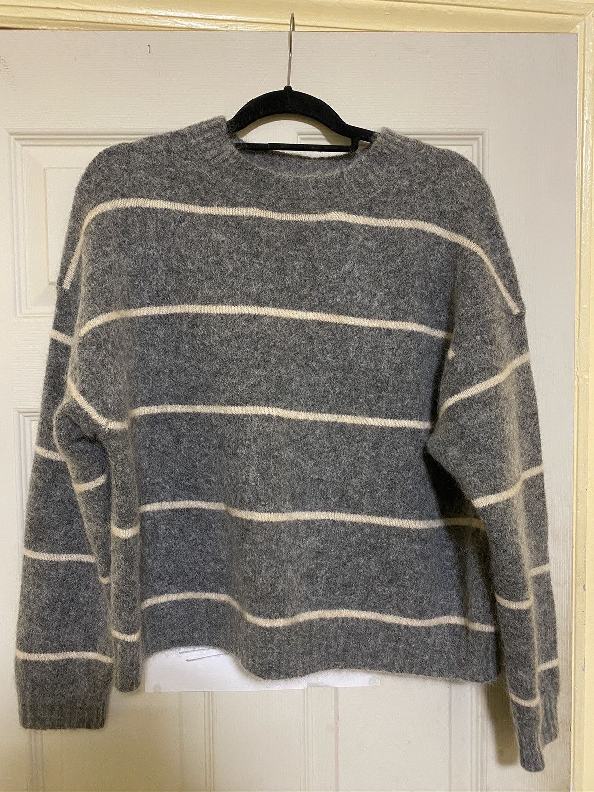 Acne Studios Grey striped wool Crewneck sweater Size US XXS / EU 40 - 1 Thumbnail