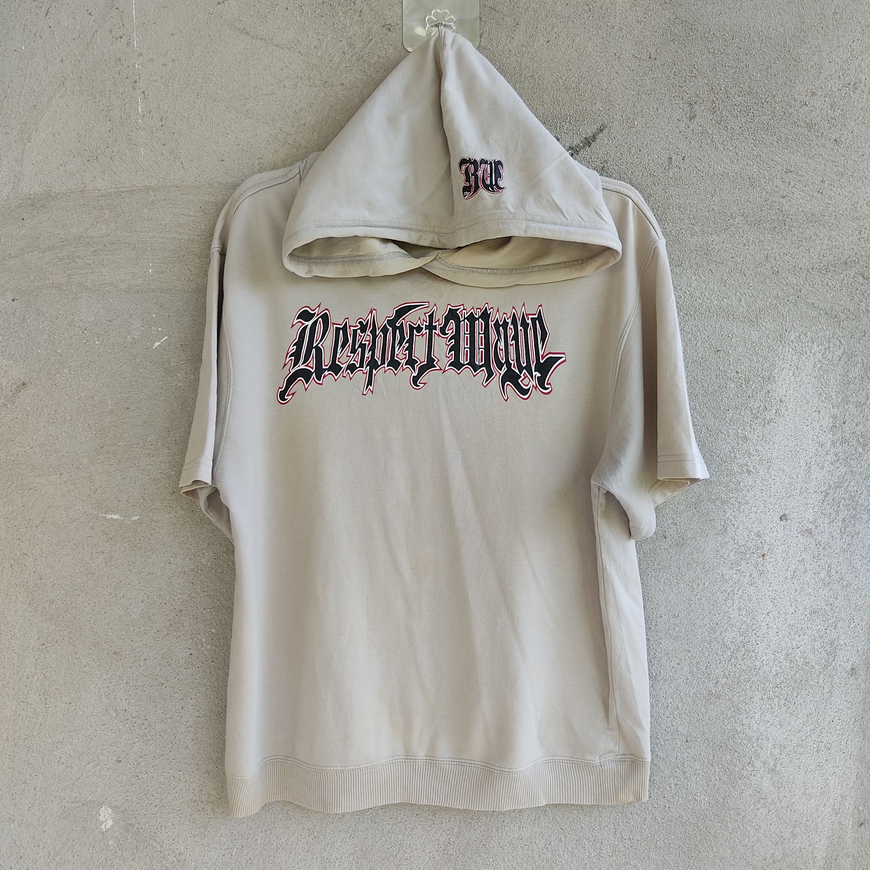 image of Seditionaries x Vintage Respect Wave Big Logo Hoodie Shirt in Beige, Men's (Size Medium)