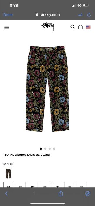 Stussy Stussy Floral Jacquard BIG OL' Jeans | Grailed