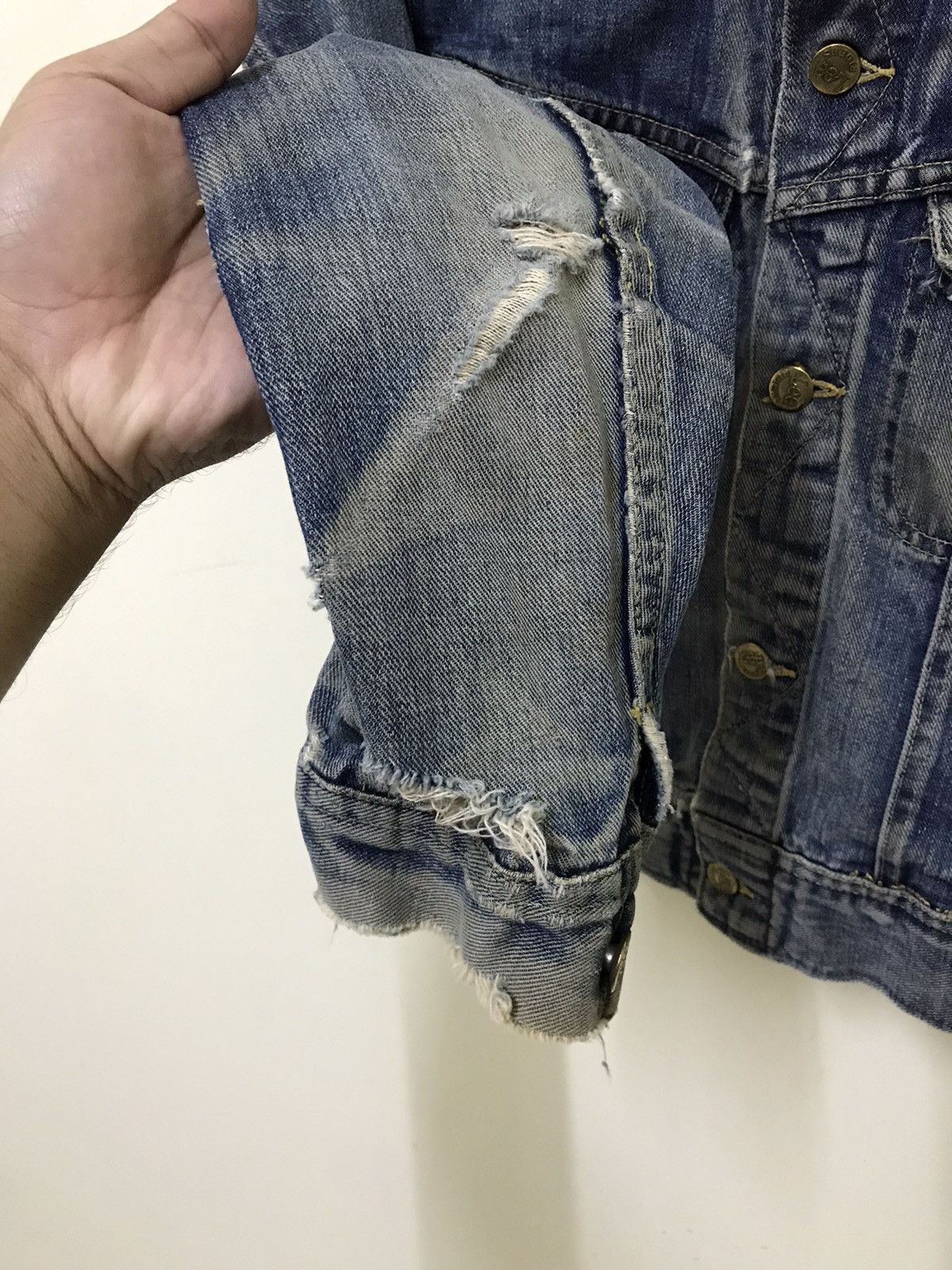 Lee Vintage Lee Rider Distressed Denim Jacket Size US XS / EU 42 / 0 - 9 Thumbnail