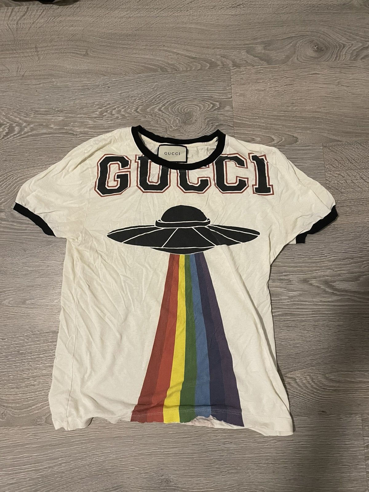 Gucci Gucci UFO Rainbow T-shirt with Dragon at Back | Grailed