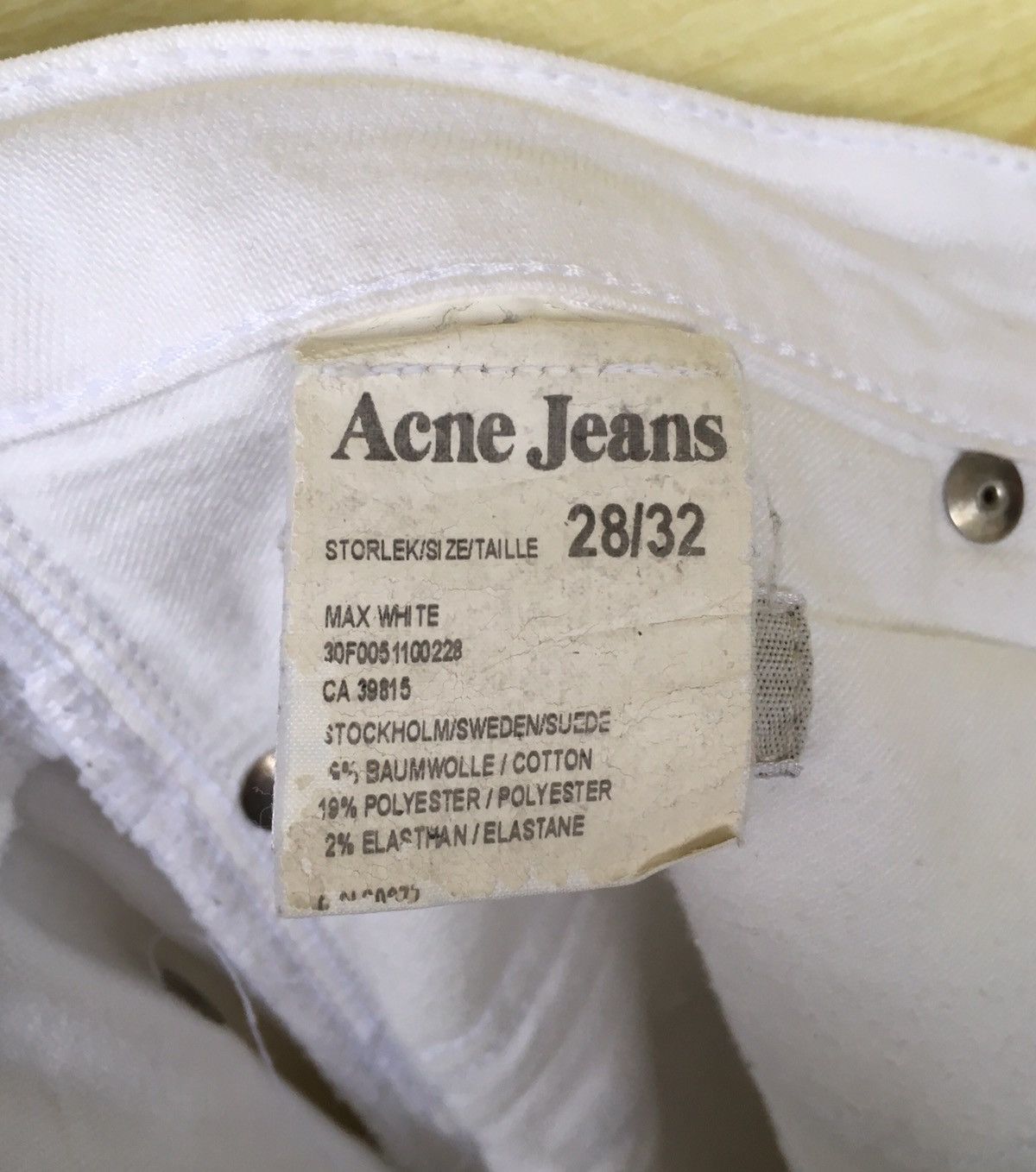 Acne Studios ACNE JEANS Max White Made In Italy Denim Jeans Size US 31 - 13 Thumbnail