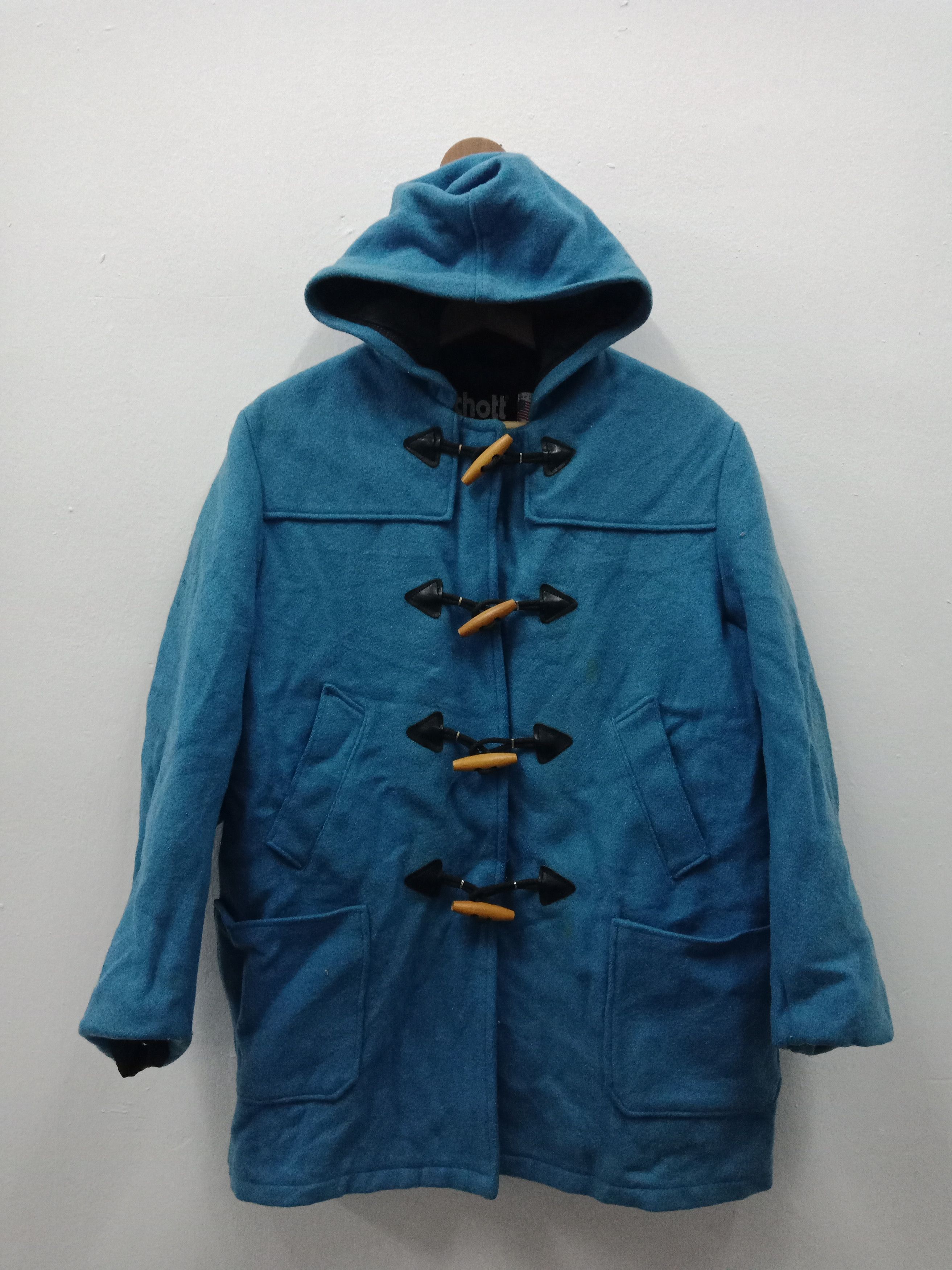 Schott NYC Wool Blue Trench Coat