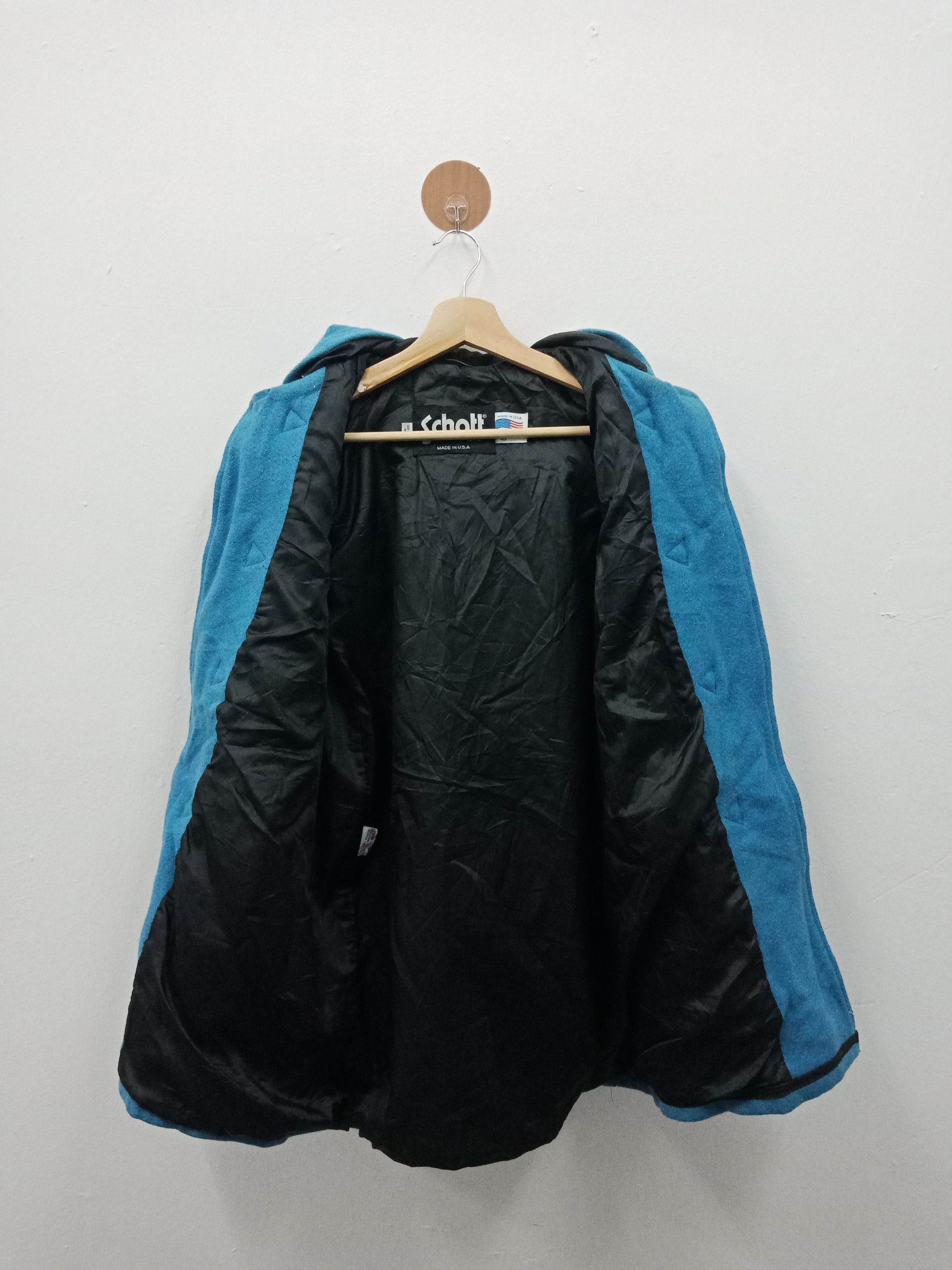 Other Schott NYC Wool Blue Trench Coat Size US L / EU 52-54 / 3 - 2 Thumbnail
