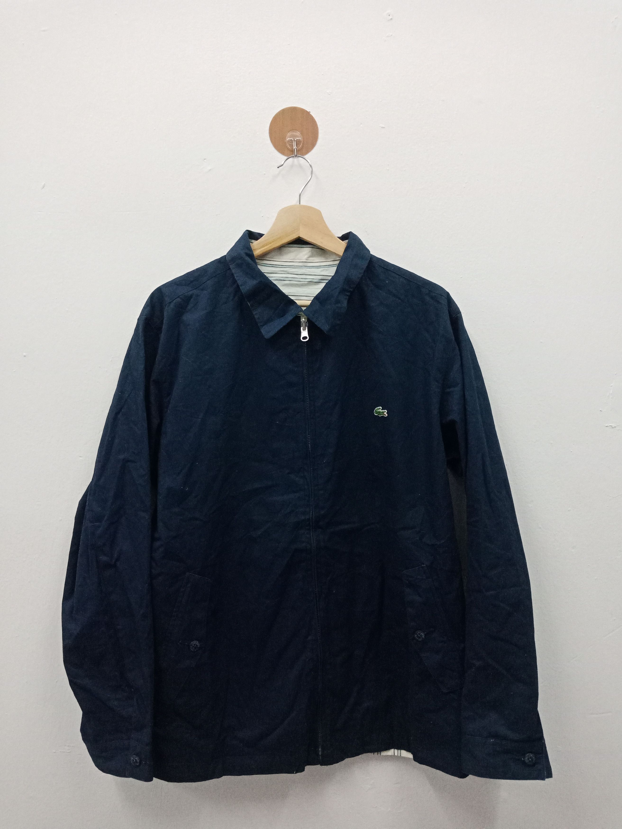Lacoste Lacoste Reversible Blue + Striped Jacket Size US L / EU 52-54 / 3 - 1 Thumbnail