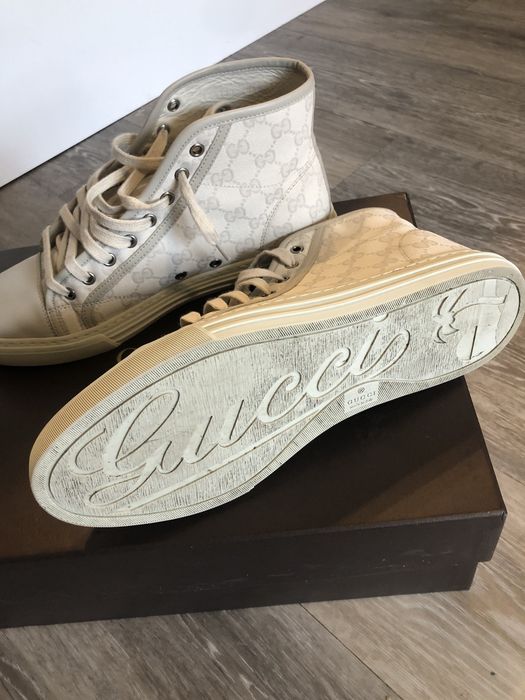 Gucci Brooklyn Gucci High Top Sneakers Beige 8.5 Grailed