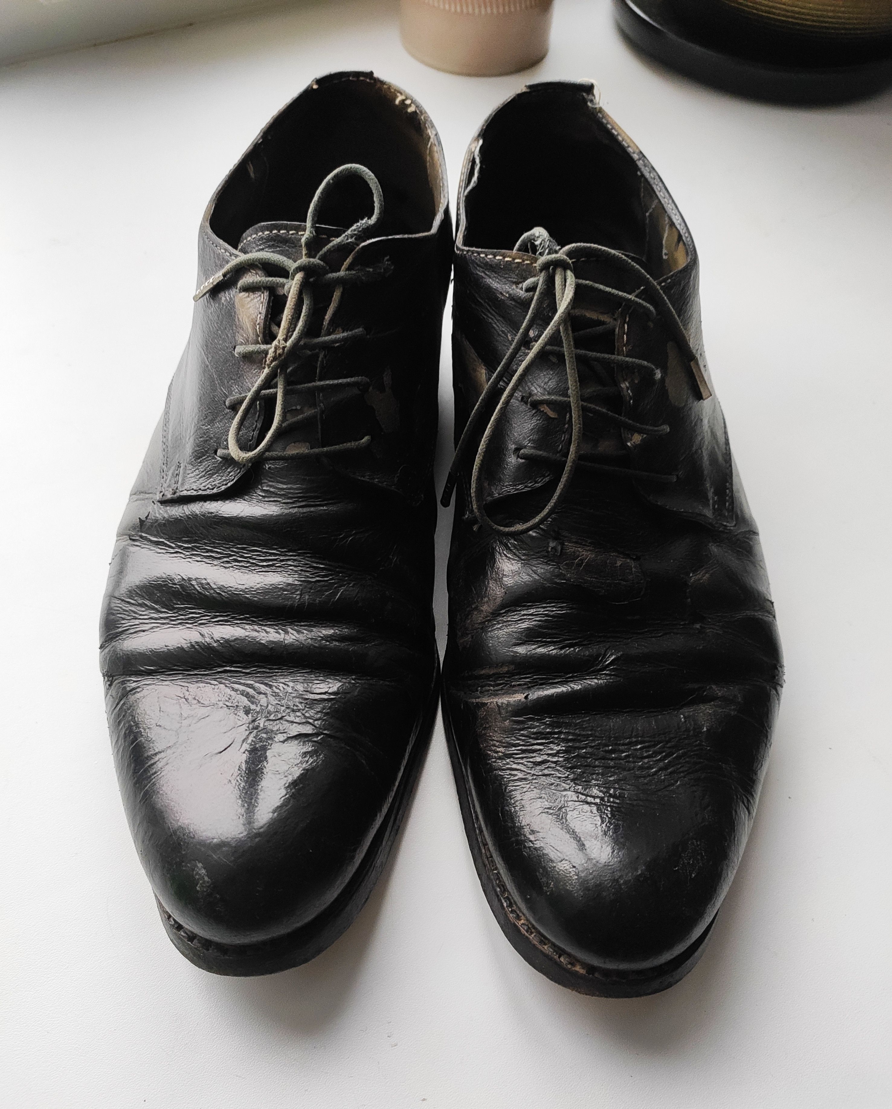 A1923 GRAIL! Coated horse leather derbies.Like GUIDI or Devoa Size US 8 / EU 41 - 2 Thumbnail