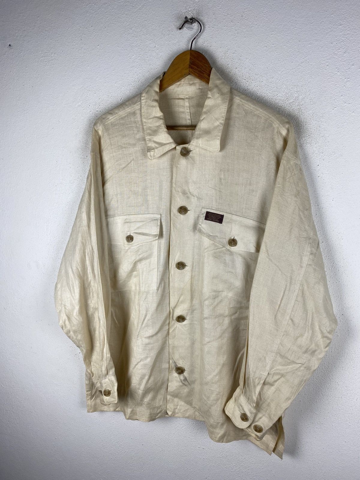 Daniel Hechter × Designer DANIEL HECHTER LINEN FABRIC JACKET BUTTON UPS Size US L / EU 52-54 / 3 - 4 Thumbnail