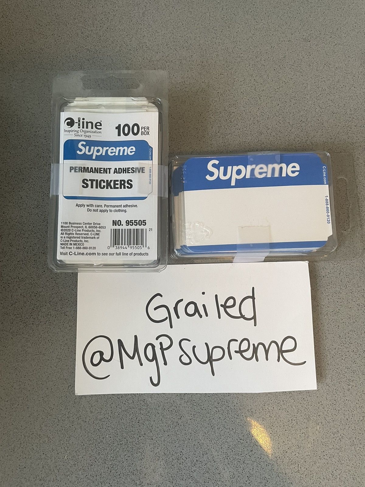 Supreme outlet Name Badge Stickers