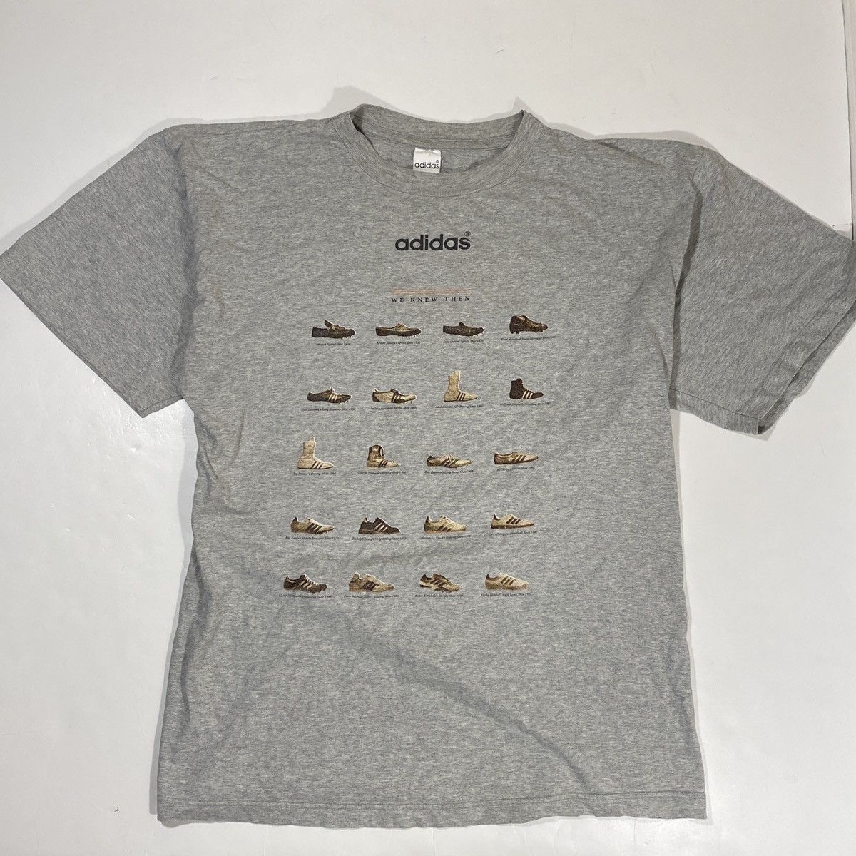 Adidas × Vintage Vintage Adidas Shoe History Tee Size US XL / EU 56 / 4 - 5 Thumbnail