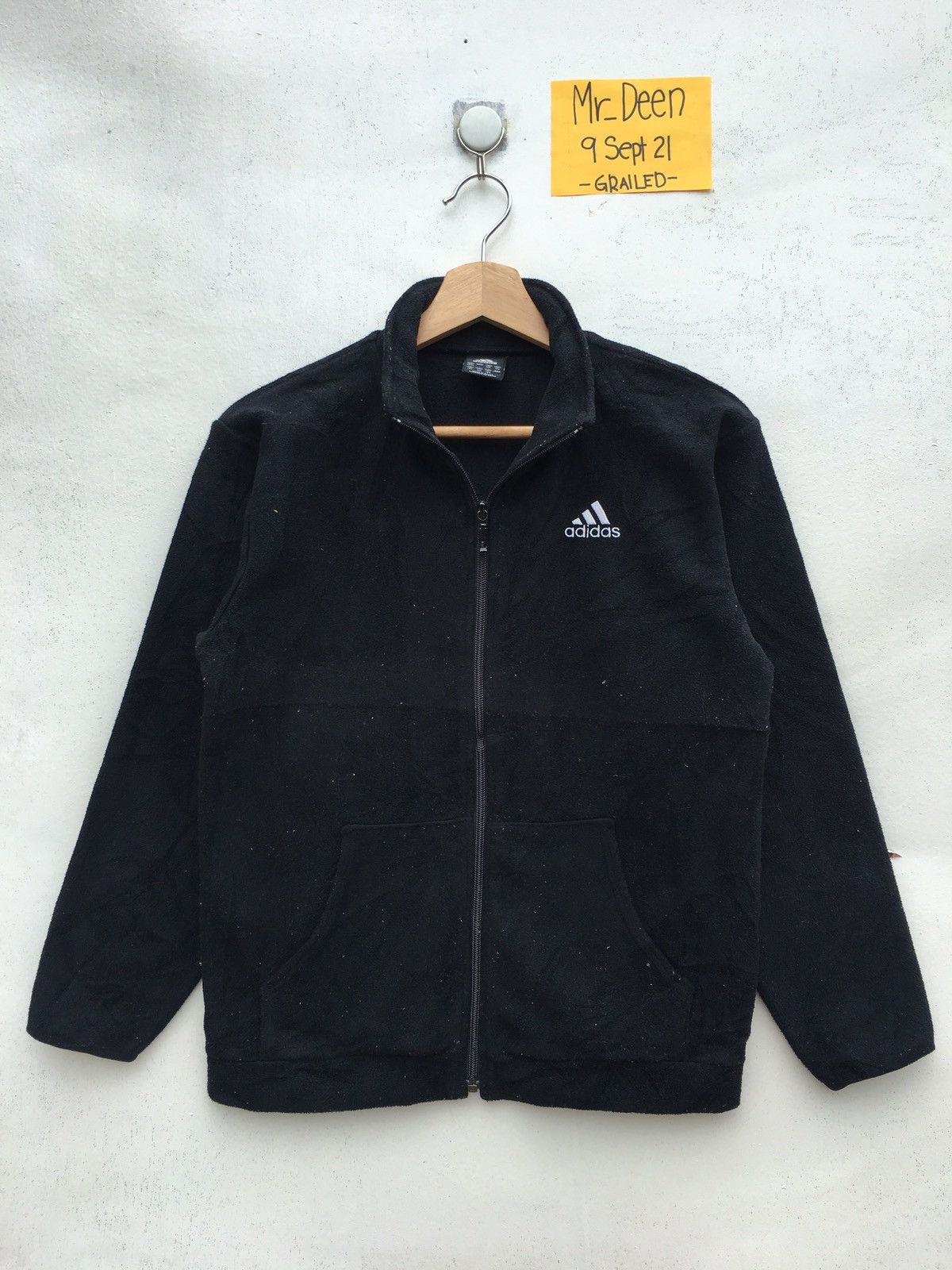 Rare Vintage Adidas Three Line Zip Up Fleece