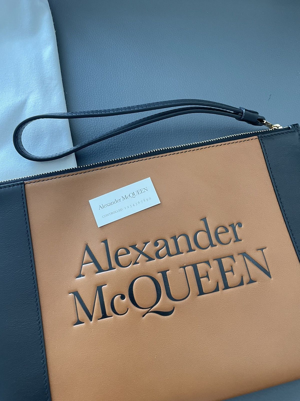 Alexander McQueen × MCQ Brand NEW Signature Luxury Leather Logo Pouch Limited Size ONE SIZE - 12 Thumbnail