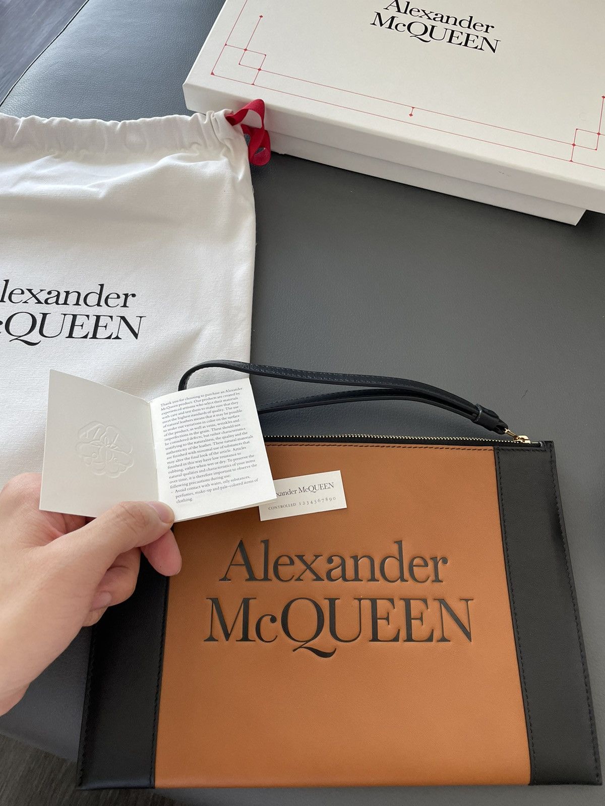 Alexander McQueen × MCQ Brand NEW Signature Luxury Leather Logo Pouch Limited Size ONE SIZE - 11 Thumbnail