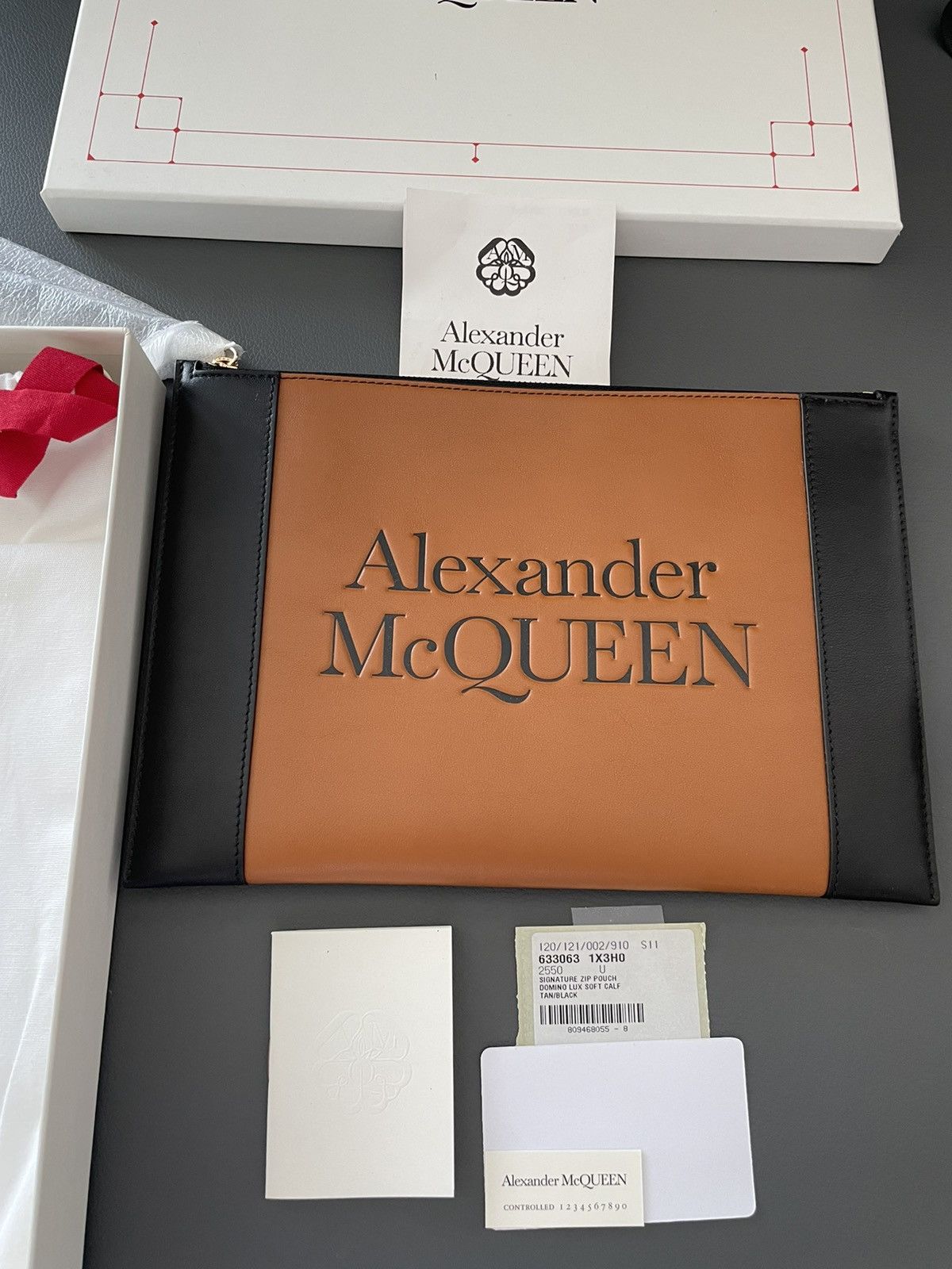 Alexander McQueen × MCQ Brand NEW Signature Luxury Leather Logo Pouch Limited Size ONE SIZE - 16 Thumbnail