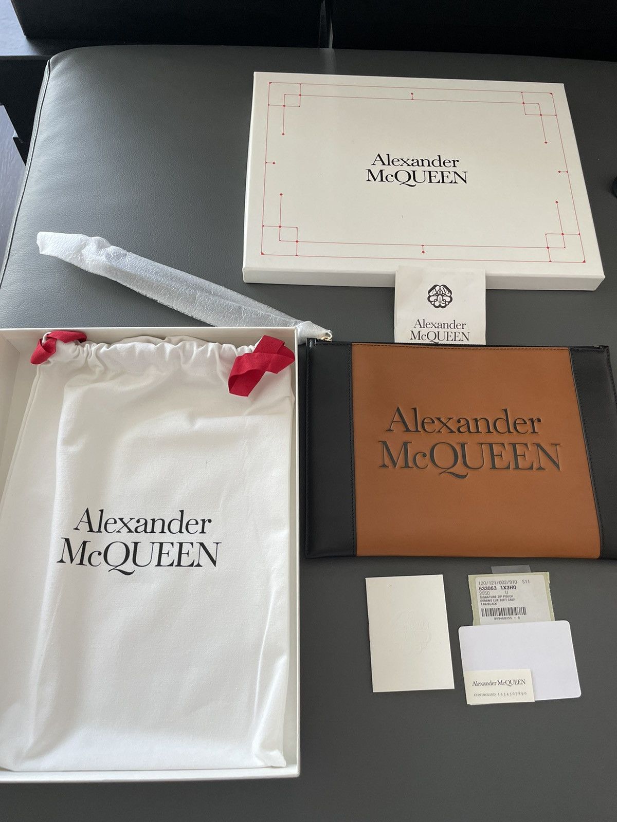Alexander McQueen × MCQ Brand NEW Signature Luxury Leather Logo Pouch Limited Size ONE SIZE - 15 Thumbnail