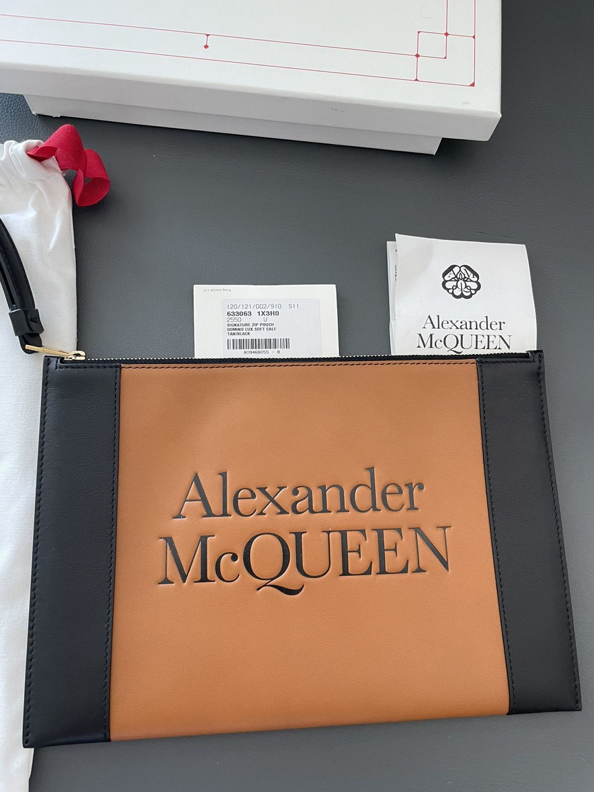 Alexander McQueen × MCQ Brand NEW Signature Luxury Leather Logo Pouch Limited Size ONE SIZE - 4 Thumbnail