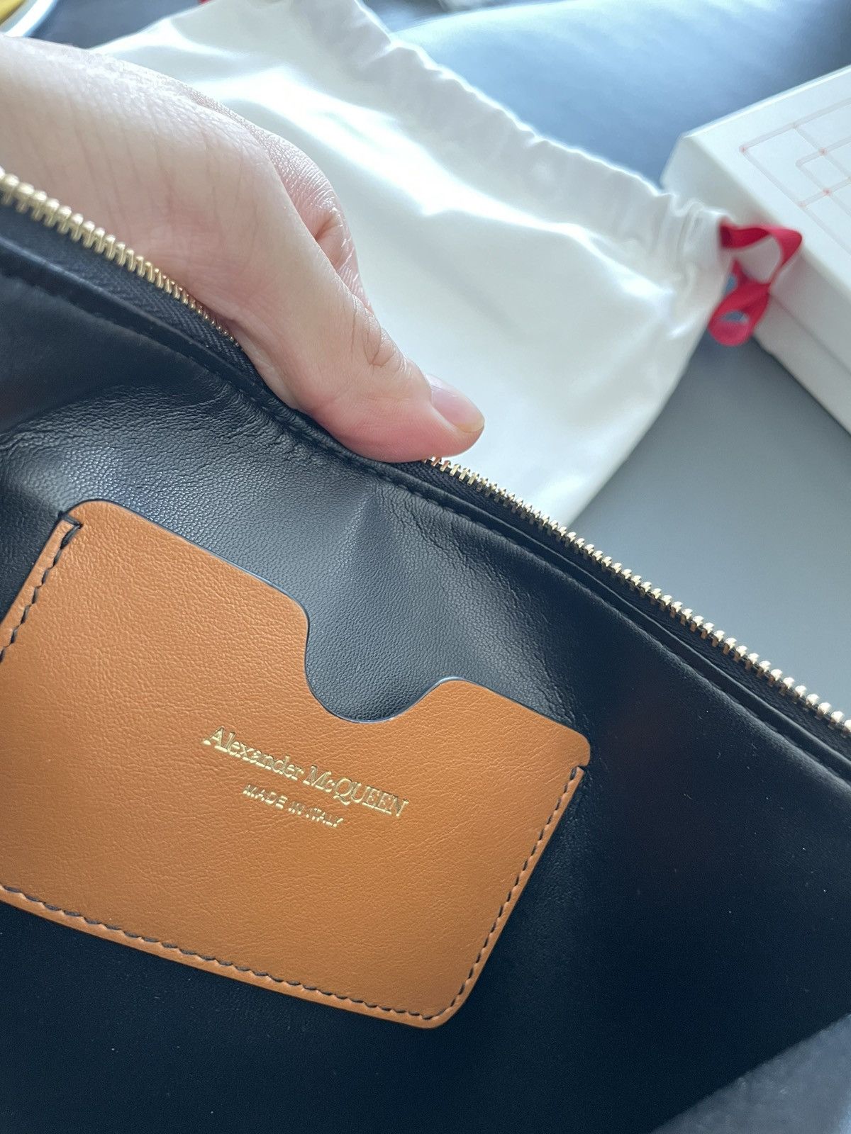 Alexander McQueen × MCQ Brand NEW Signature Luxury Leather Logo Pouch Limited Size ONE SIZE - 10 Thumbnail