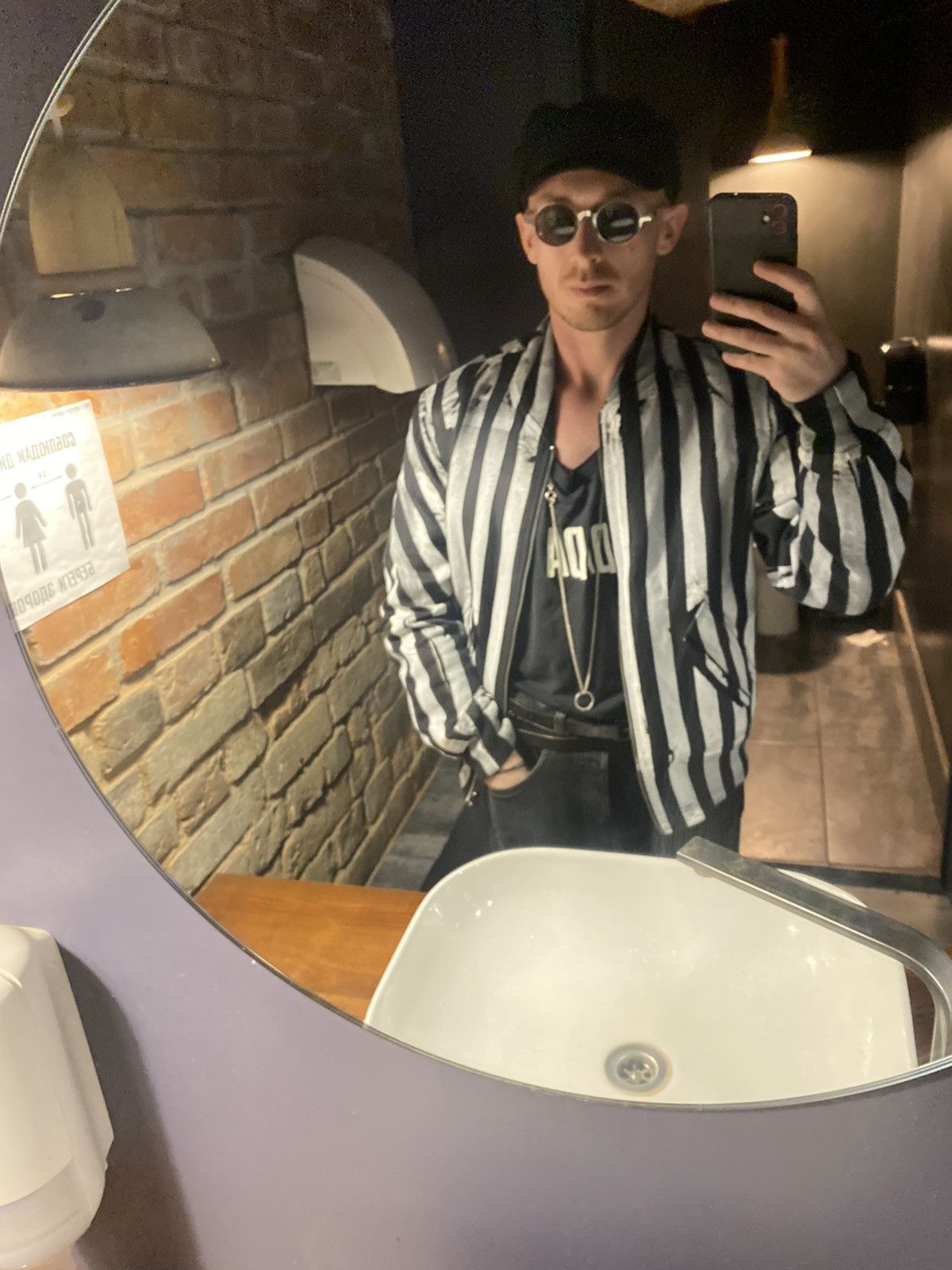 Ann Demeulemeester Sample stripped reversible bomber jacket S-M Size US M / EU 48-50 / 2 - 9 Thumbnail