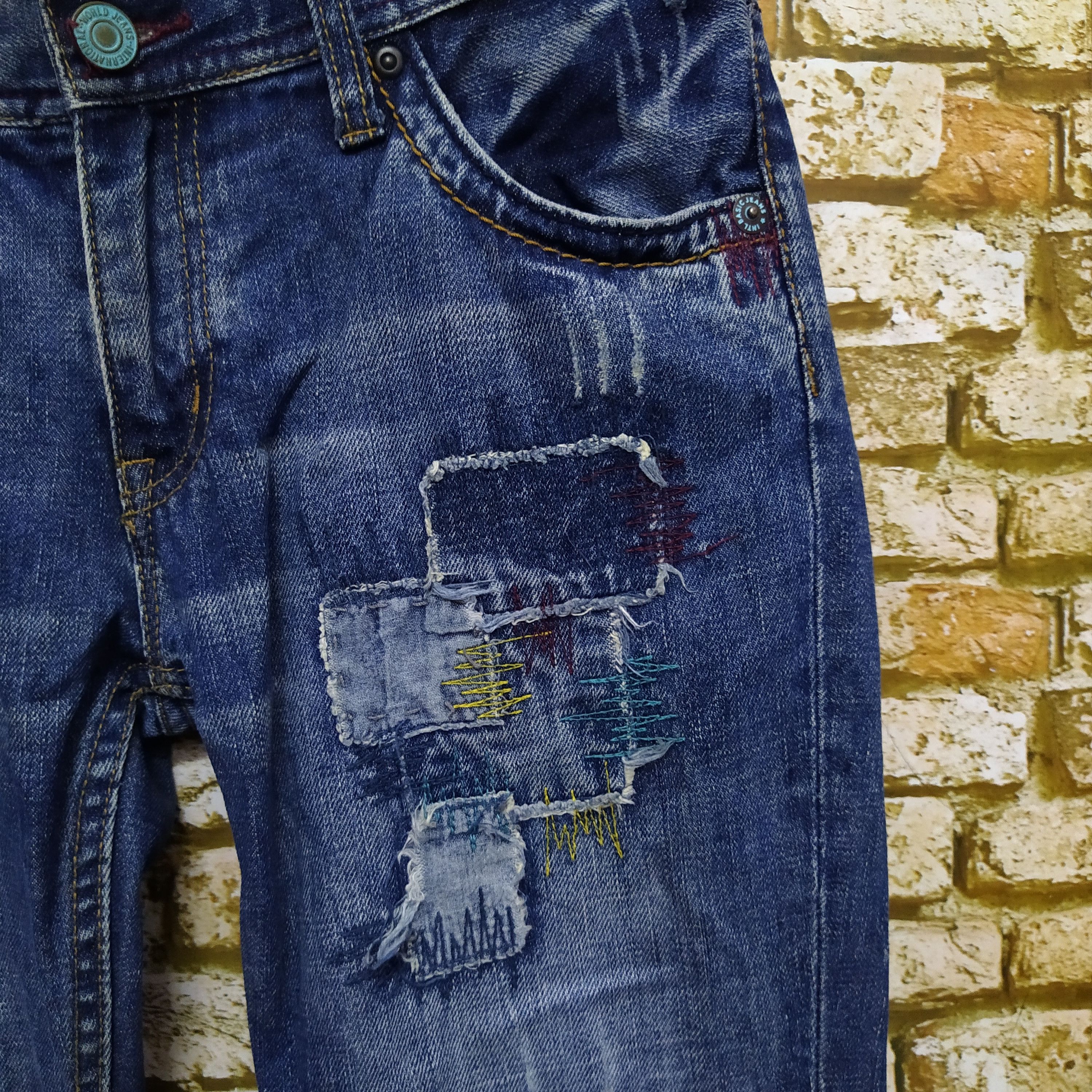 Designer × Japanese Brand [A.R] JAPAN DESIGNER BORO DISTRESSED DENIM (D63) Size US 30 / EU 46 - 3 Thumbnail