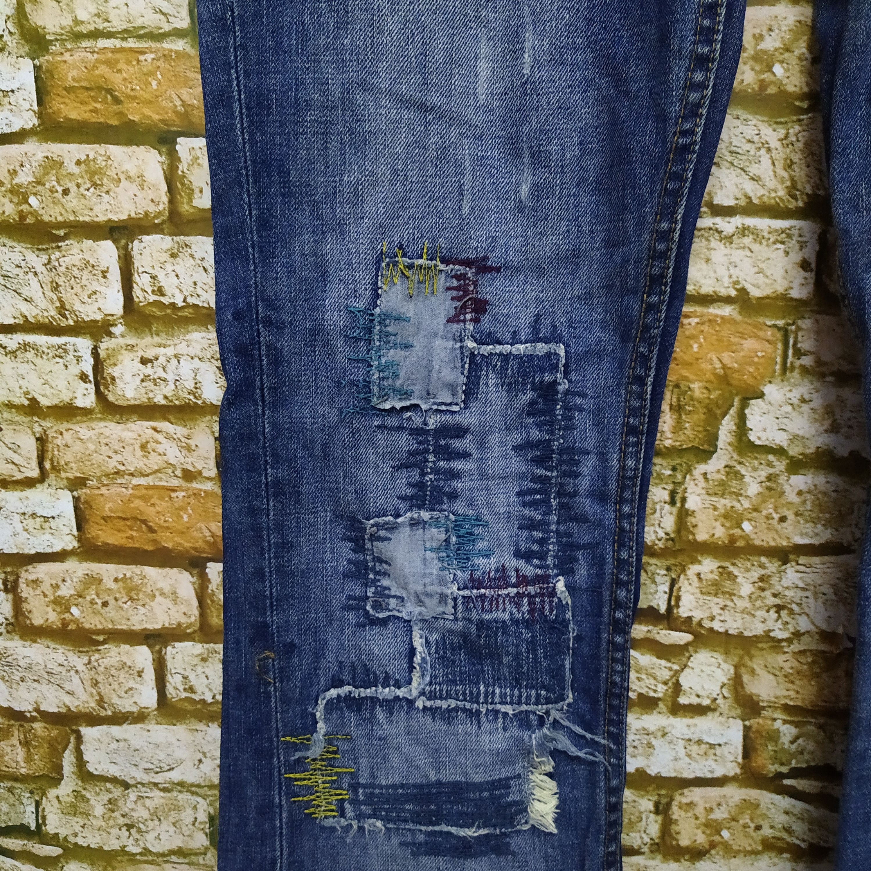 Designer × Japanese Brand [A.R] JAPAN DESIGNER BORO DISTRESSED DENIM (D63) Size US 30 / EU 46 - 2 Thumbnail